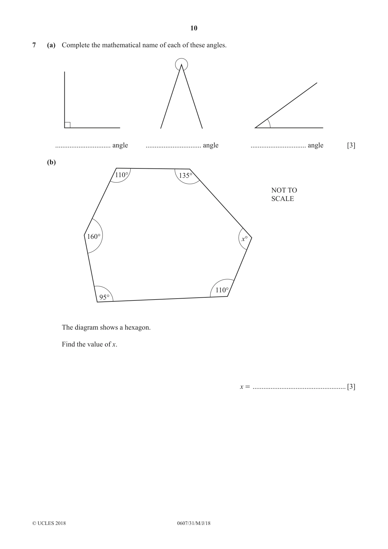 Cambridge IGCSE Mathematics - International 0607 2018 May/June Paper 3 · Variant 1 question paper, page 10 of 16