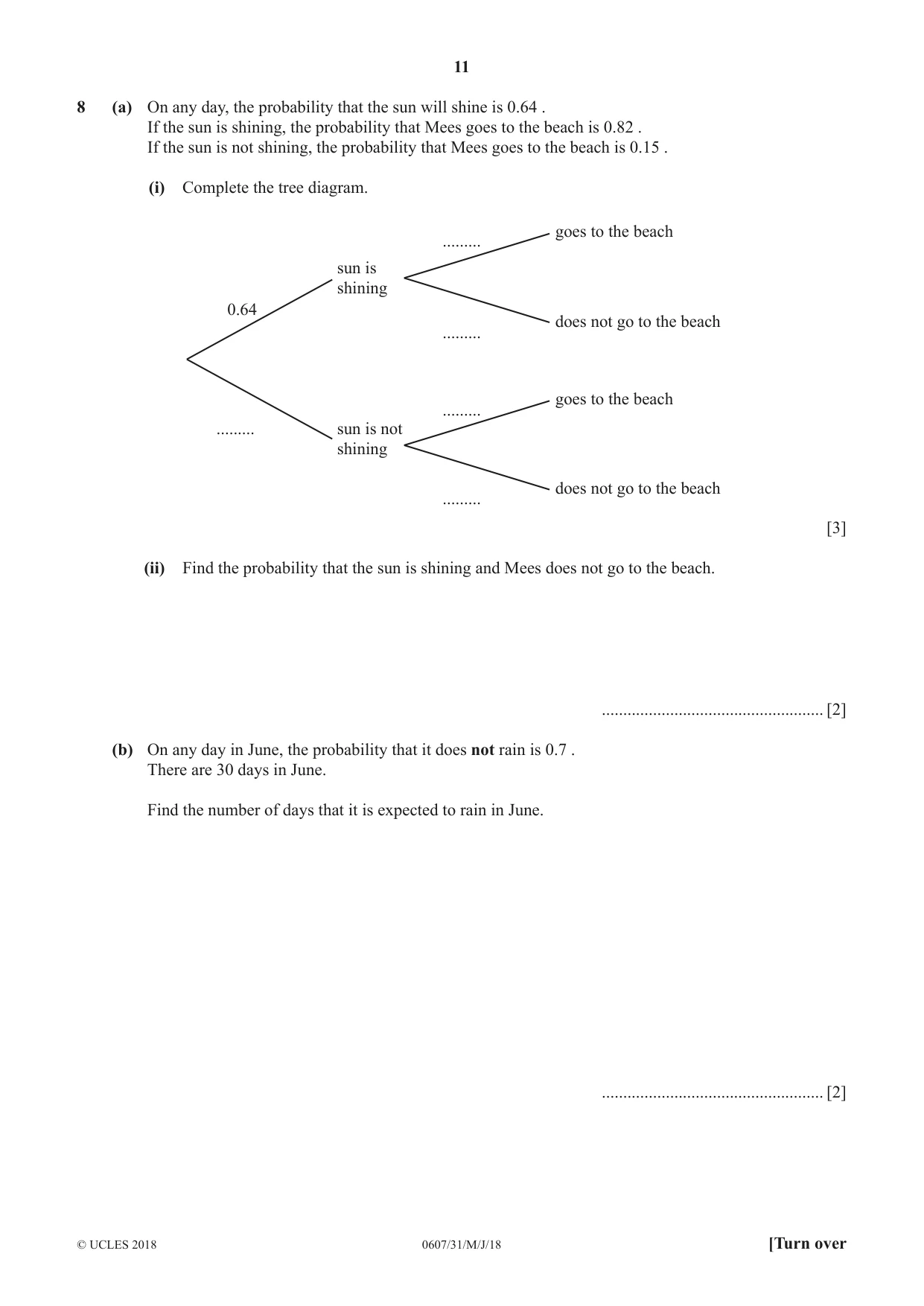 Cambridge IGCSE Mathematics - International 0607 2018 May/June Paper 3 · Variant 1 question paper, page 11 of 16