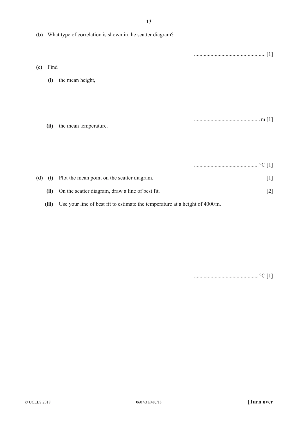 Cambridge IGCSE Mathematics - International 0607 2018 May/June Paper 3 · Variant 1 question paper, page 13 of 16