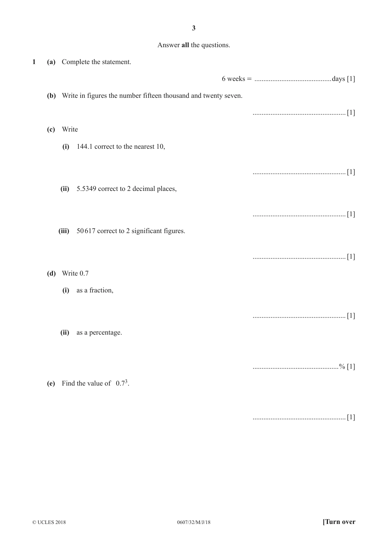 Cambridge IGCSE Mathematics - International 0607 2018 May/June Paper 3 · Variant 2 question paper, page 3 of 16