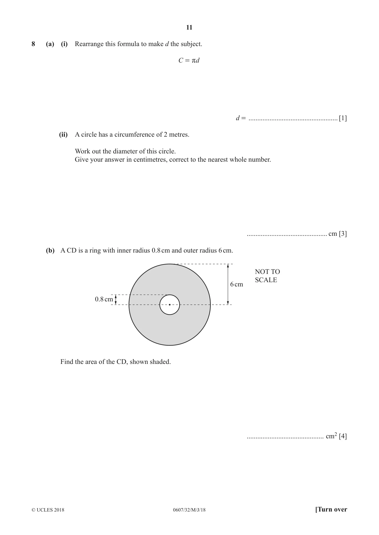 Cambridge IGCSE Mathematics - International 0607 2018 May/June Paper 3 · Variant 2 question paper, page 11 of 16