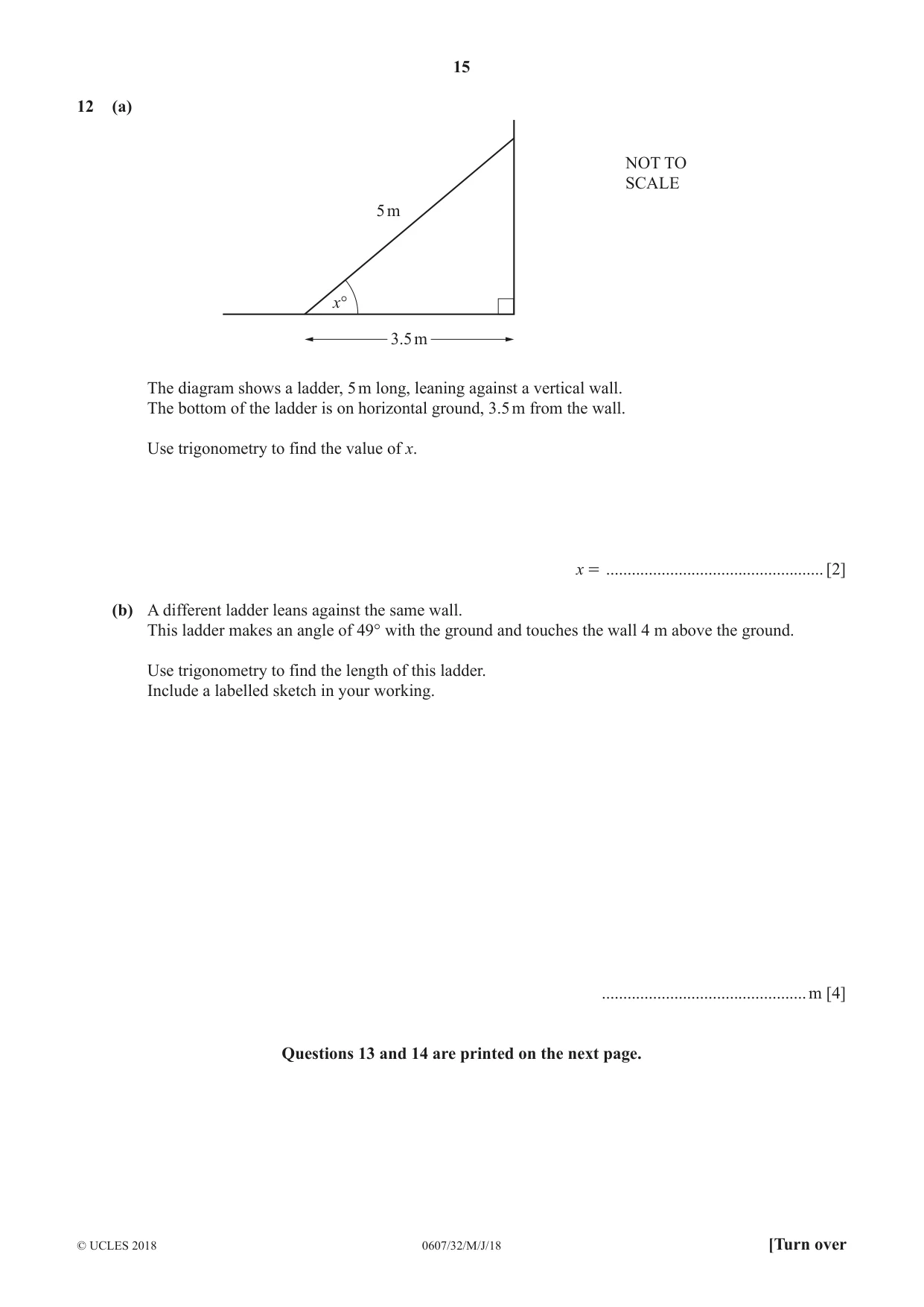 Cambridge IGCSE Mathematics - International 0607 2018 May/June Paper 3 · Variant 2 question paper, page 15 of 16