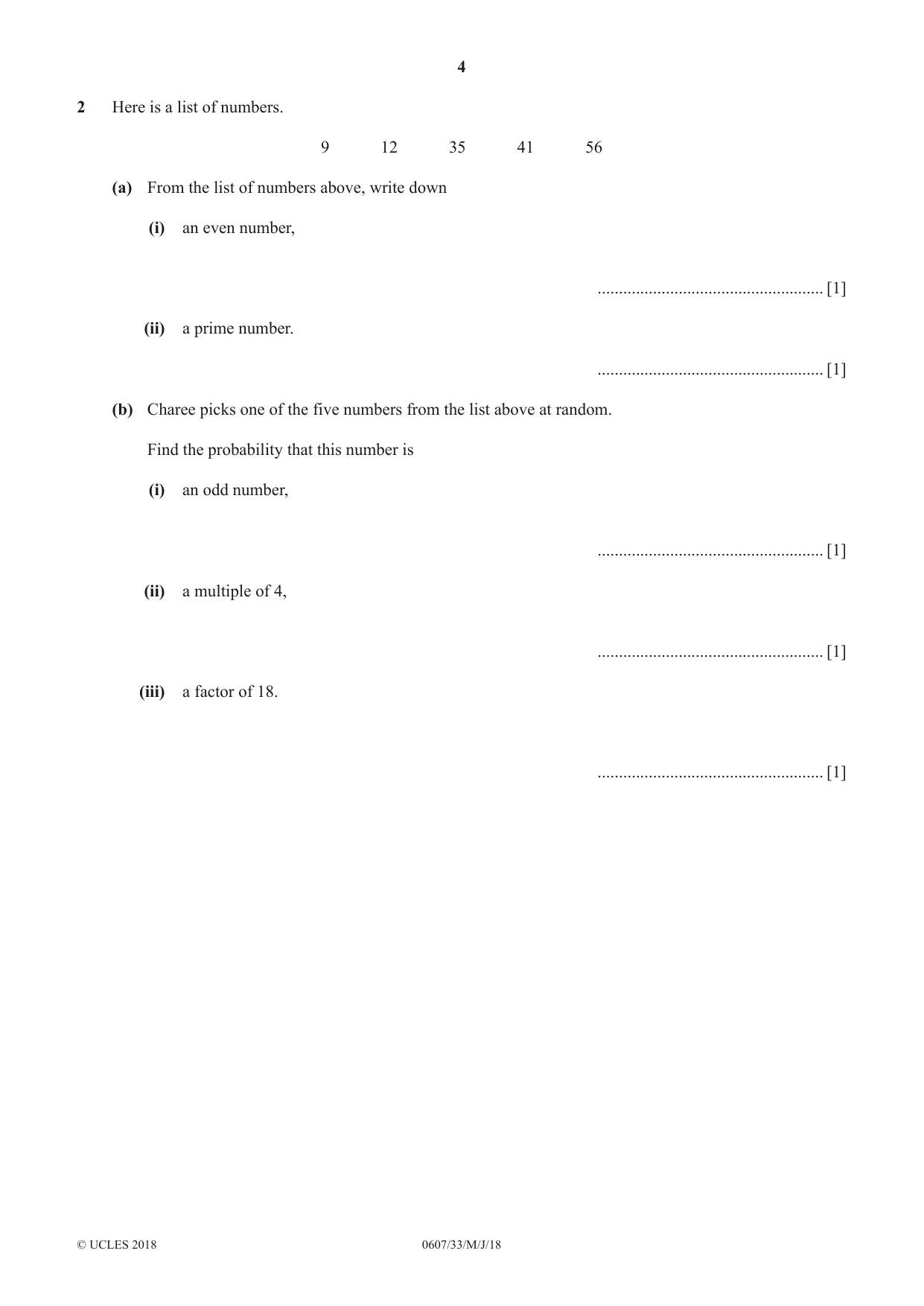 Cambridge IGCSE Mathematics - International 0607 2018 May/June Paper 3 · Variant 3 question paper, page 4 of 16