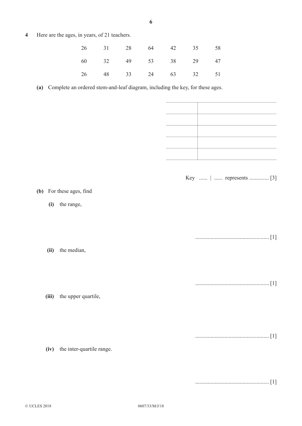 Cambridge IGCSE Mathematics - International 0607 2018 May/June Paper 3 · Variant 3 question paper, page 6 of 16