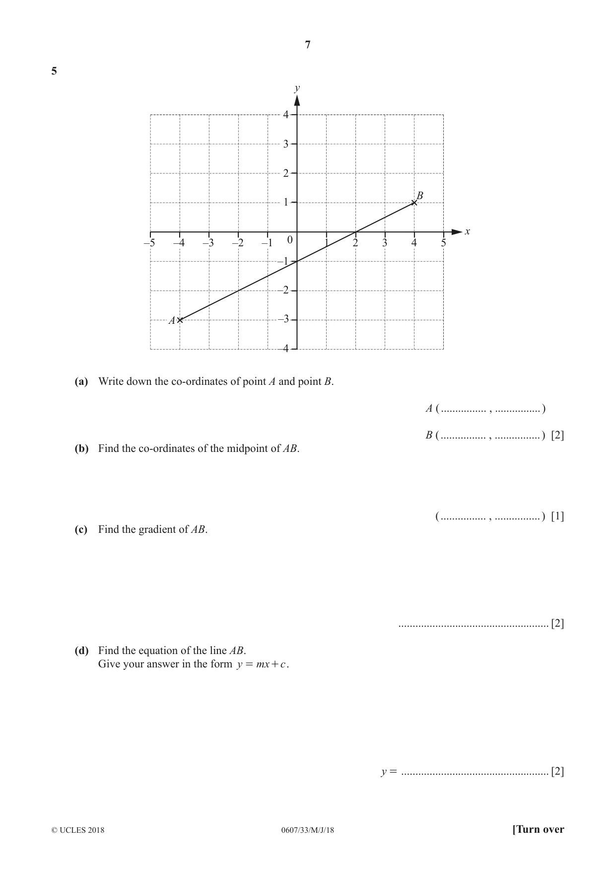 Cambridge IGCSE Mathematics - International 0607 2018 May/June Paper 3 · Variant 3 question paper, page 7 of 16