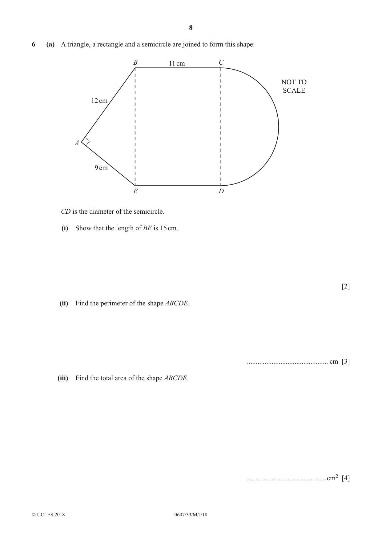 Cambridge IGCSE Mathematics - International 0607 2018 May/June Paper 3 · Variant 3 question paper, page 8 of 16