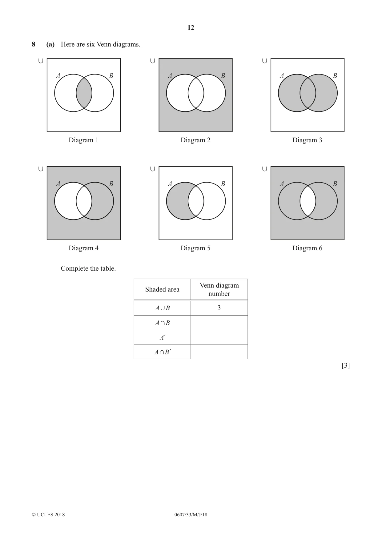 Cambridge IGCSE Mathematics - International 0607 2018 May/June Paper 3 · Variant 3 question paper, page 12 of 16
