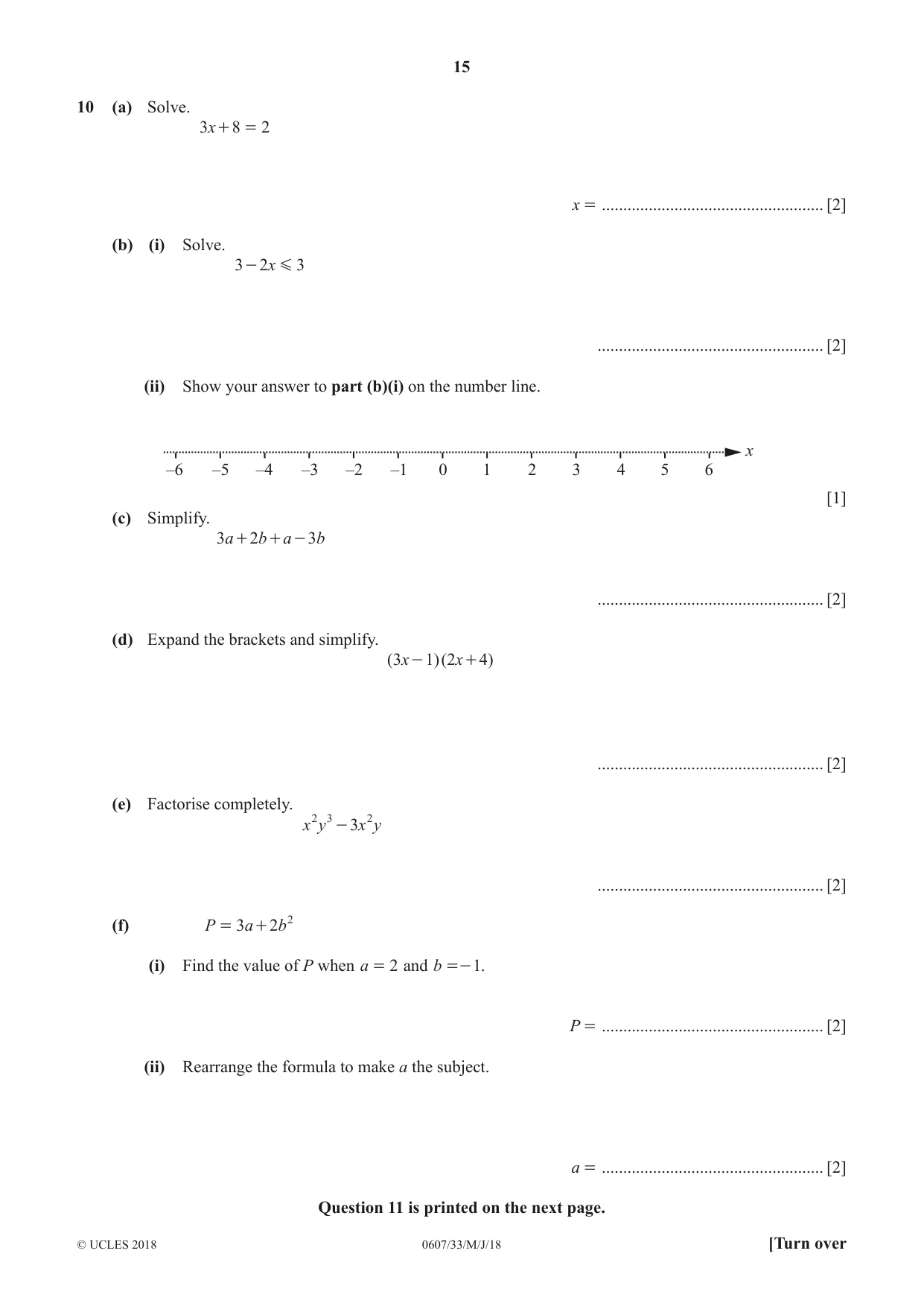 Cambridge IGCSE Mathematics - International 0607 2018 May/June Paper 3 · Variant 3 question paper, page 15 of 16