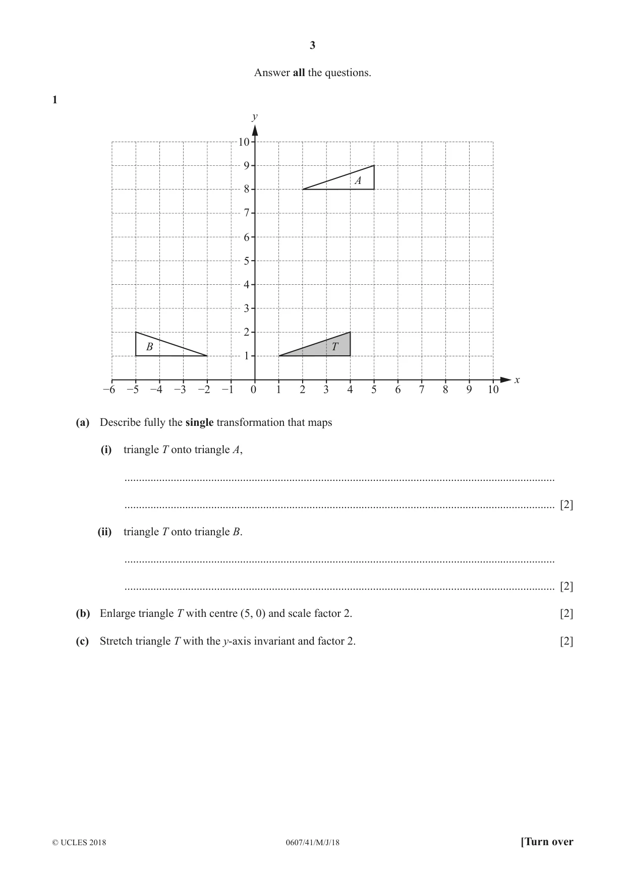 Cambridge IGCSE Mathematics - International 0607 2018 May/June Paper 4 · Variant 1 question paper, page 3 of 20