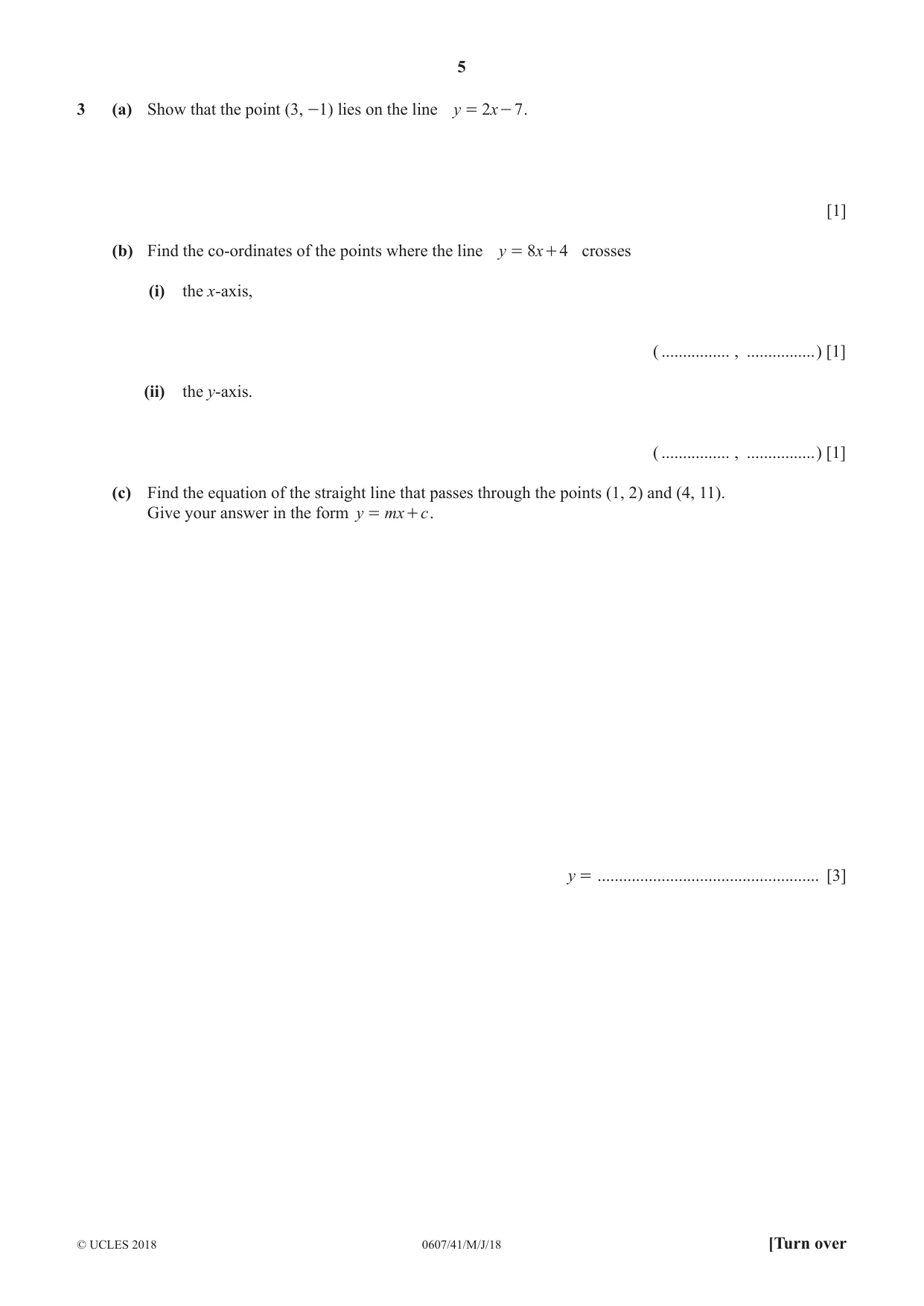 Cambridge IGCSE Mathematics - International 0607 2018 May/June Paper 4 · Variant 1 question paper, page 5 of 20
