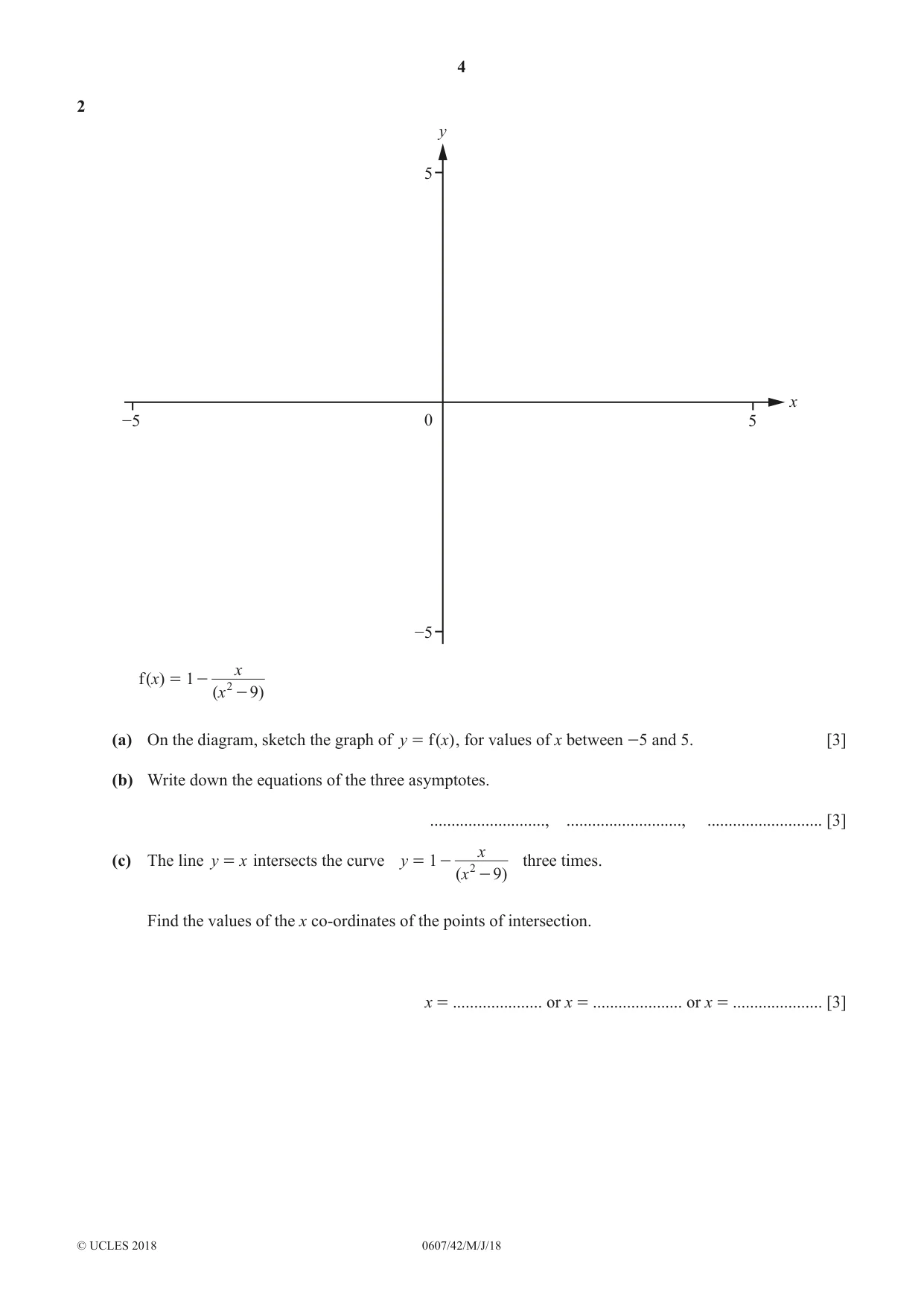 Cambridge IGCSE Mathematics - International 0607 2018 May/June Paper 4 · Variant 2 question paper, page 4 of 20