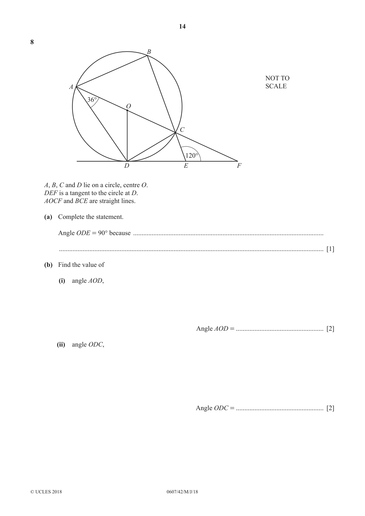 Cambridge IGCSE Mathematics - International 0607 2018 May/June Paper 4 · Variant 2 question paper, page 14 of 20