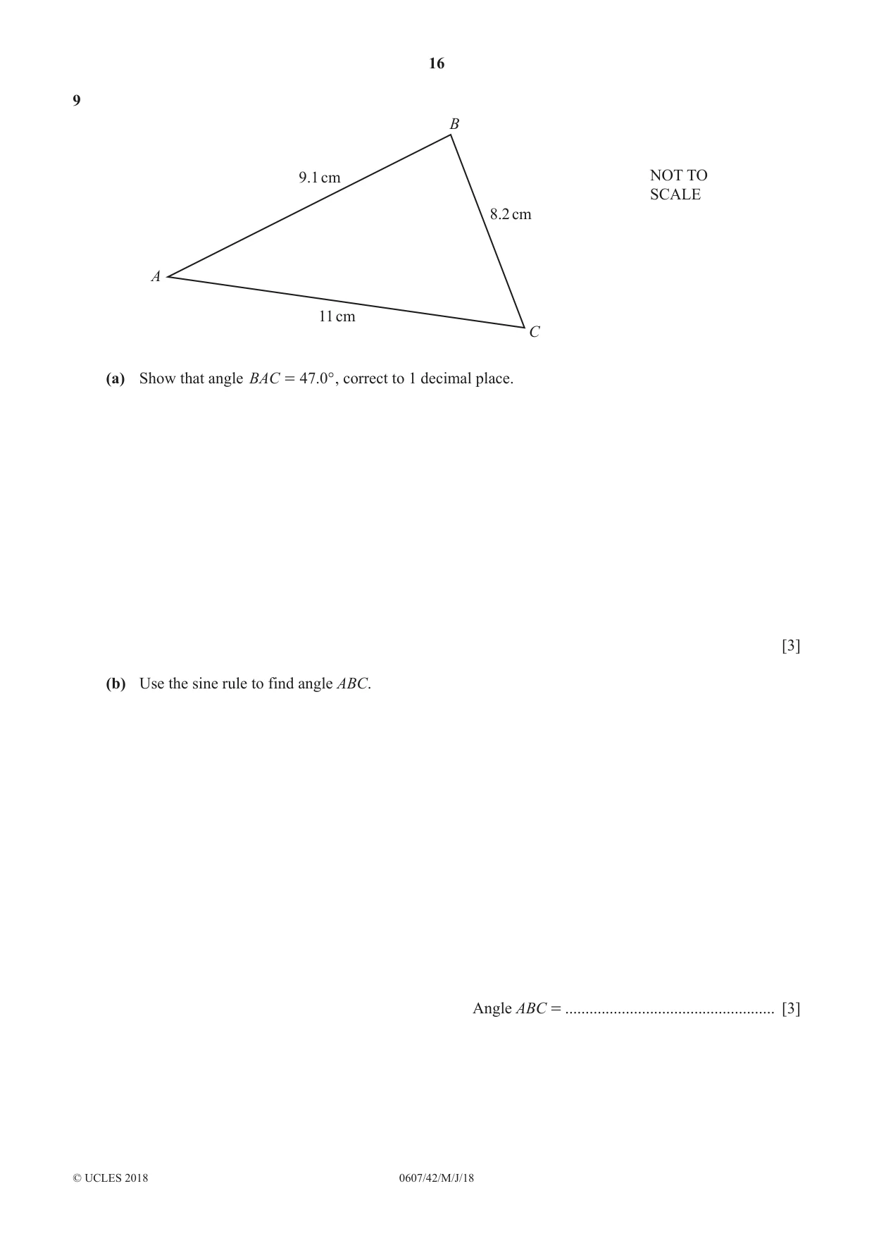 Cambridge IGCSE Mathematics - International 0607 2018 May/June Paper 4 · Variant 2 question paper, page 16 of 20