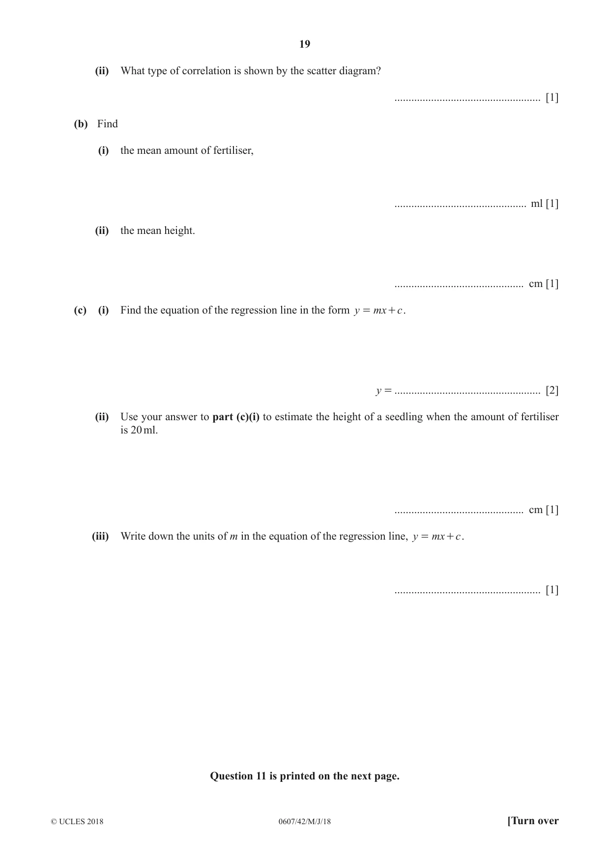Cambridge IGCSE Mathematics - International 0607 2018 May/June Paper 4 · Variant 2 question paper, page 19 of 20