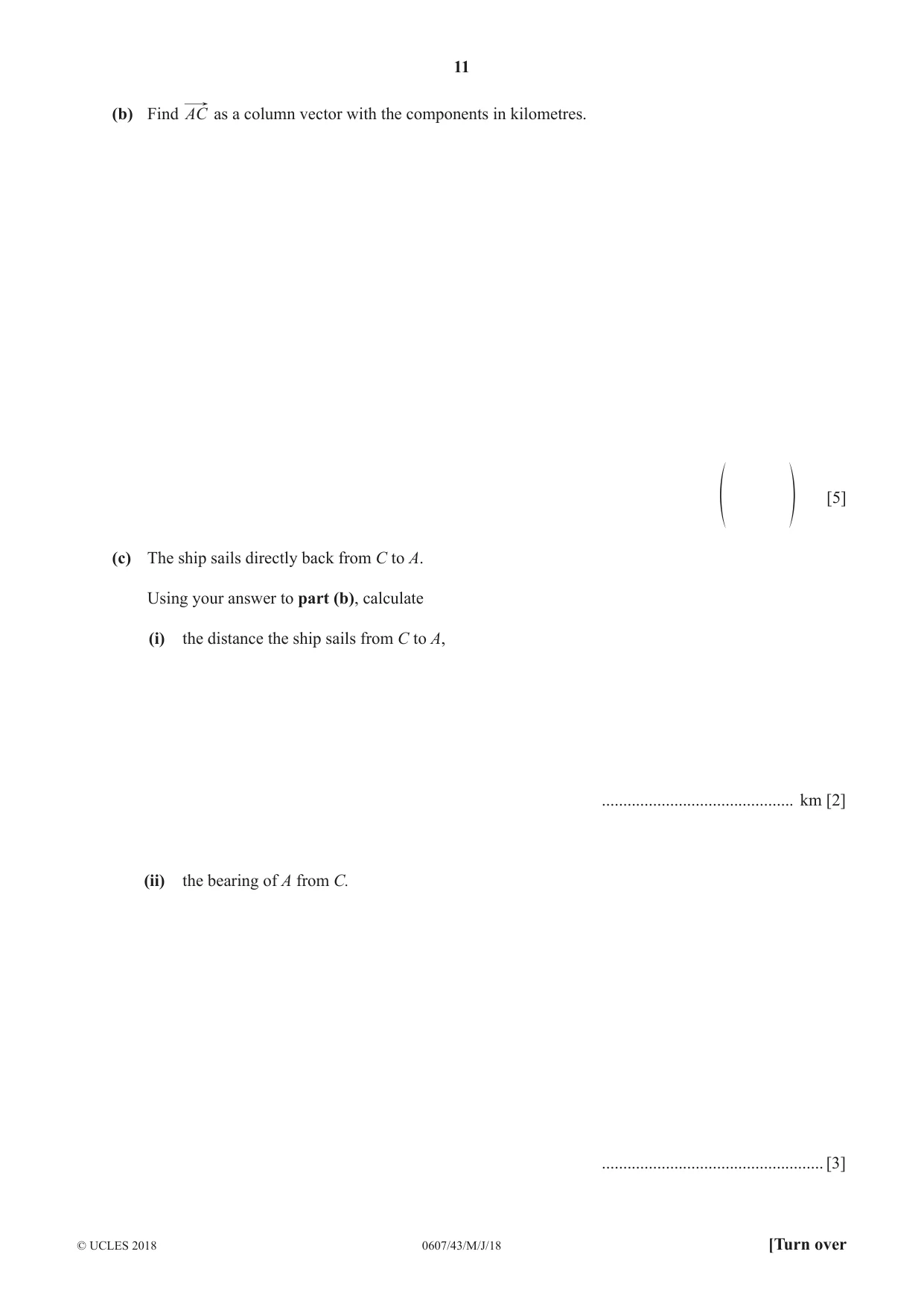 Cambridge IGCSE Mathematics - International 0607 2018 May/June Paper 4 · Variant 3 question paper, page 11 of 20