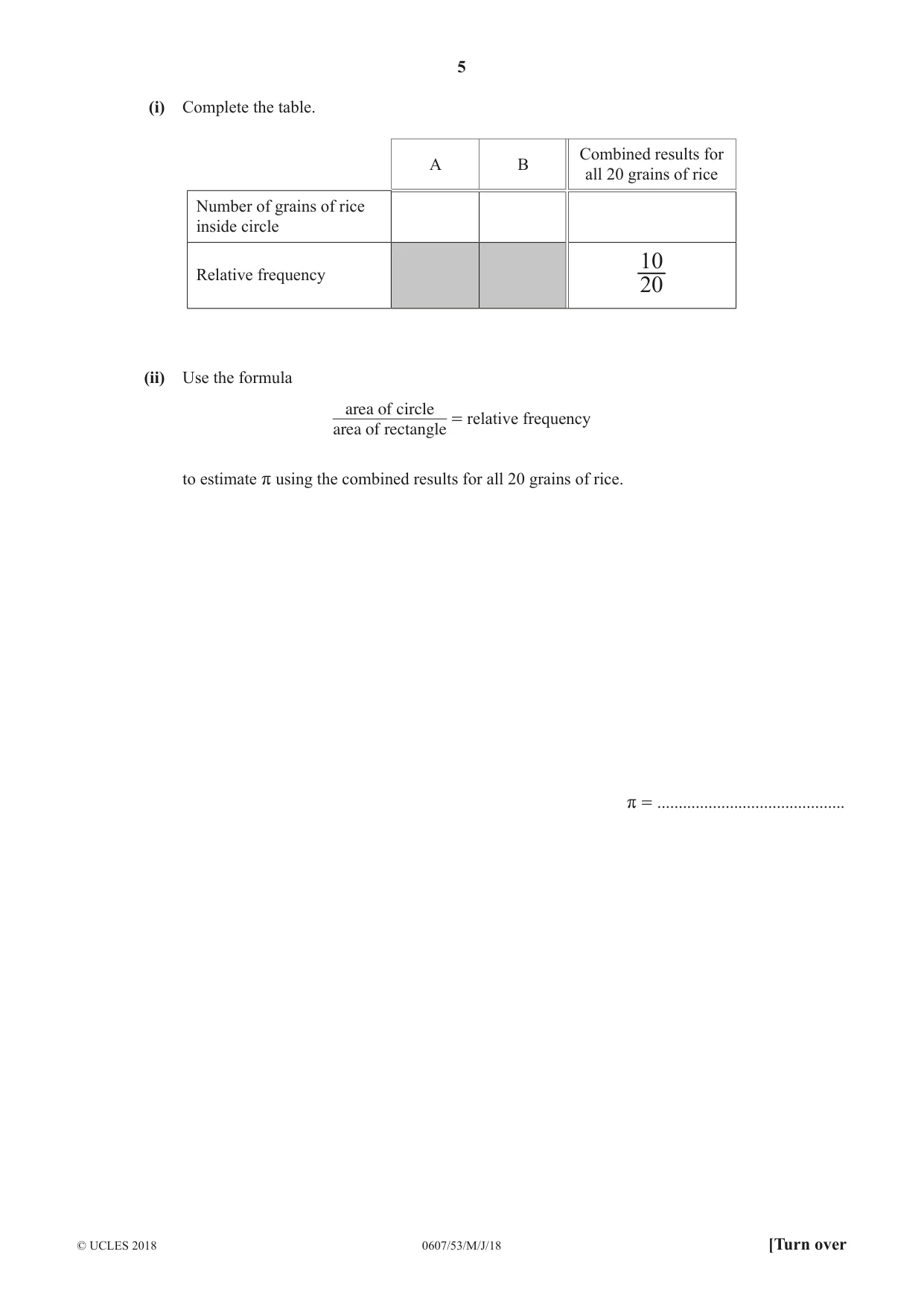 Cambridge IGCSE Mathematics - International 0607 2018 May/June Paper 5 · Variant 3 question paper, page 5 of 8