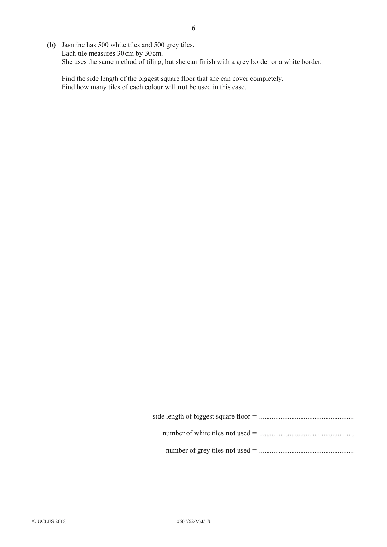 Cambridge IGCSE Mathematics - International 0607 2018 May/June Paper 6 · Variant 2 question paper, page 6 of 16