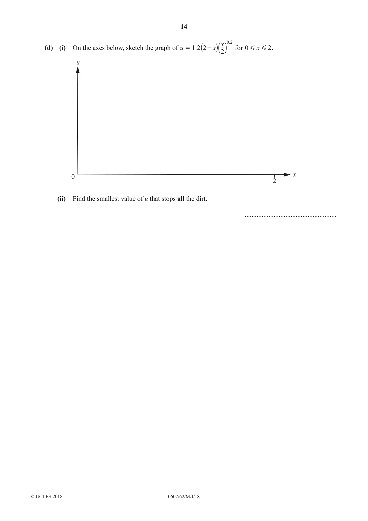 Cambridge IGCSE Mathematics - International 0607 2018 May/June Paper 6 · Variant 2 question paper, page 14 of 16