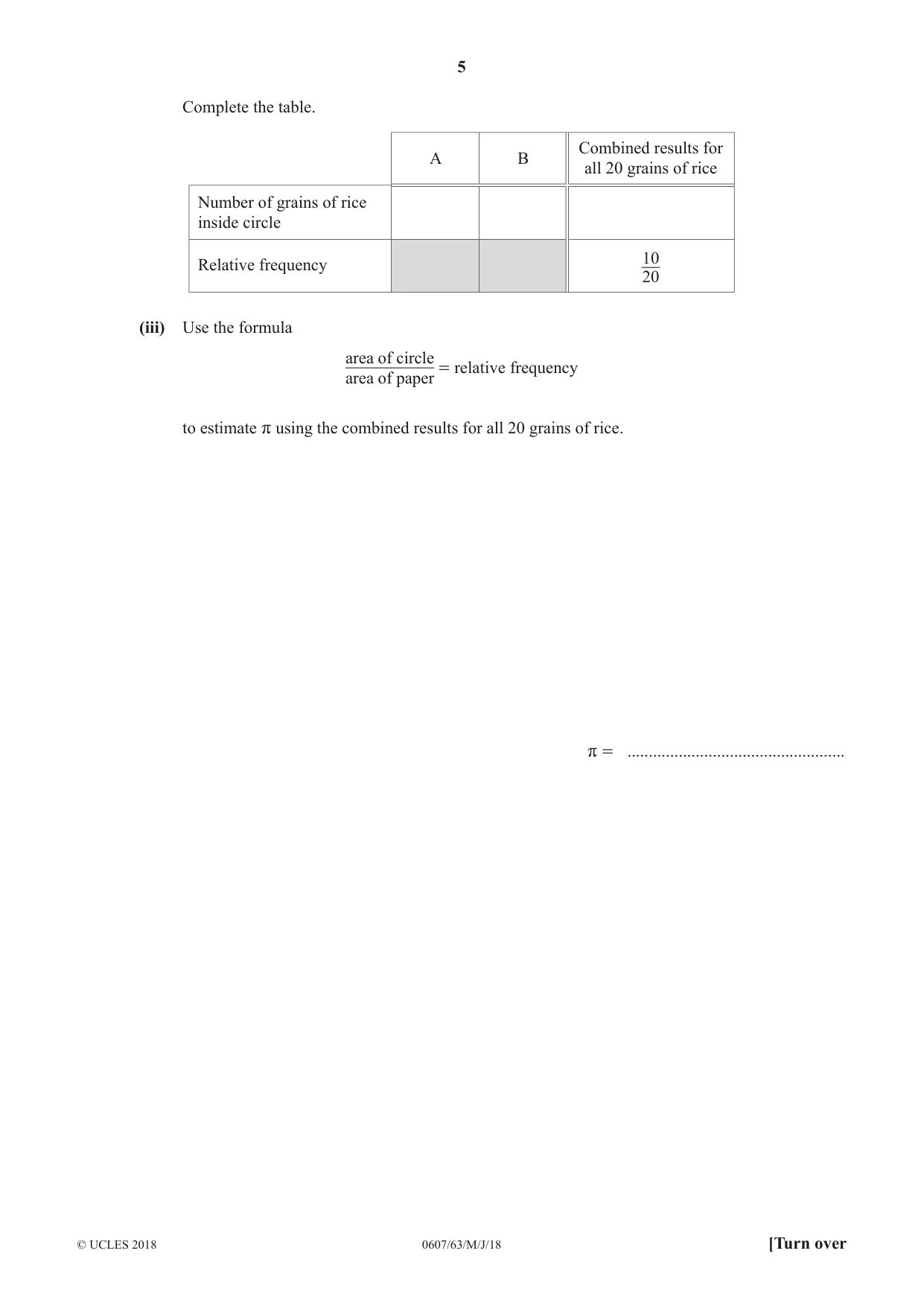 Cambridge IGCSE Mathematics - International 0607 2018 May/June Paper 6 · Variant 3 question paper, page 5 of 16