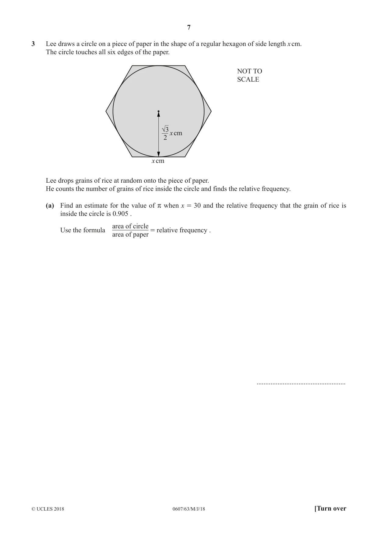 Cambridge IGCSE Mathematics - International 0607 2018 May/June Paper 6 · Variant 3 question paper, page 7 of 16