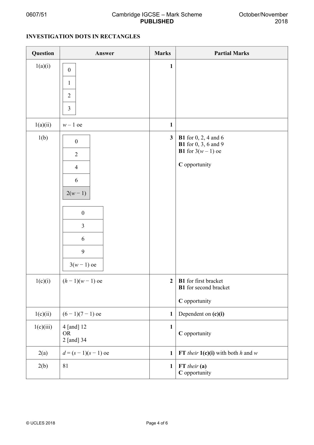 Mark scheme, page 4 of 6