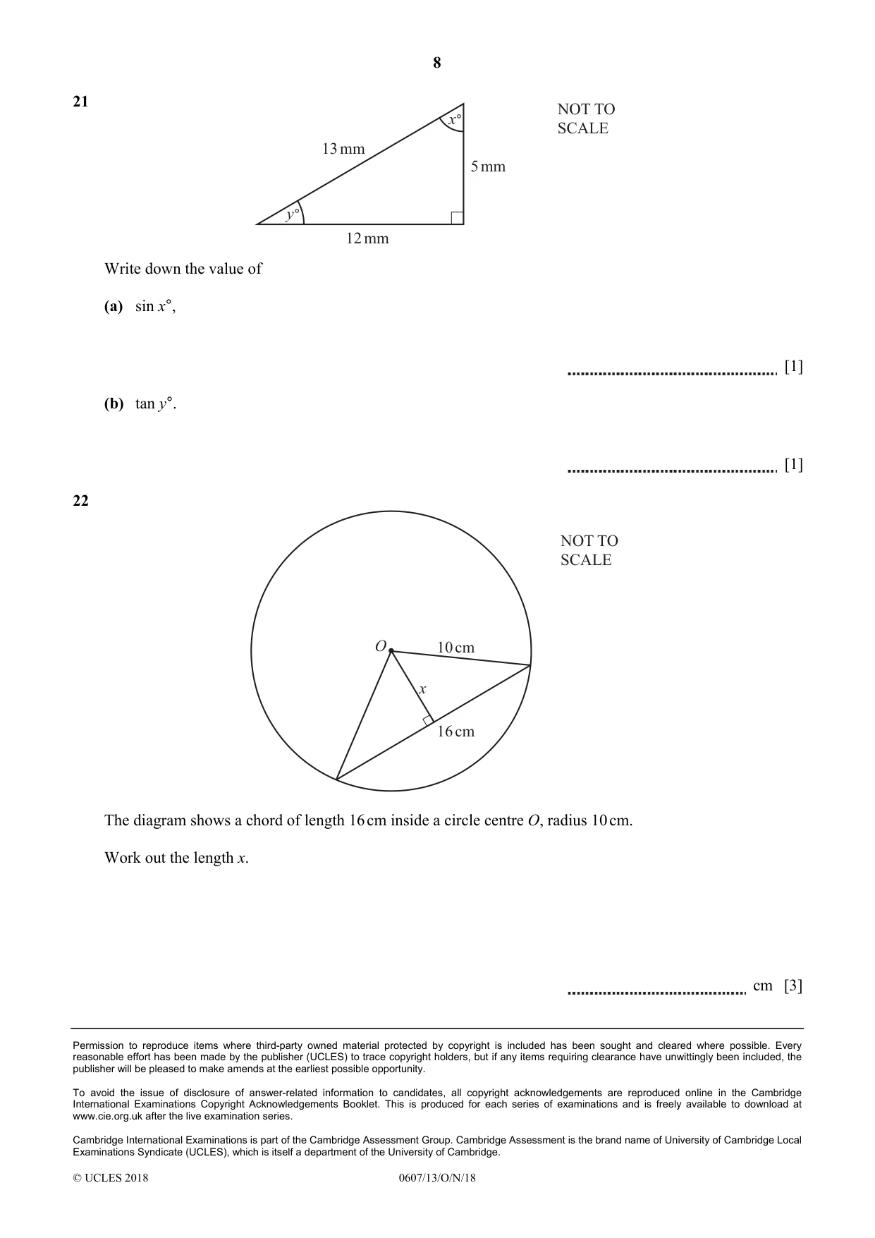 Cambridge IGCSE Mathematics - International 0607 2018 Oct/Nov Paper 1 · Variant 3 question paper, page 8 of 8