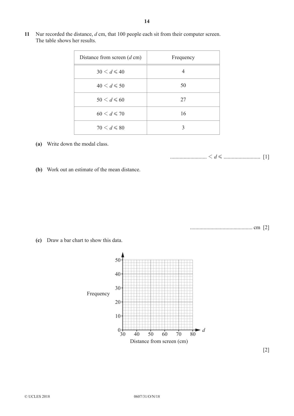 Cambridge IGCSE Mathematics - International 0607 2018 Oct/Nov Paper 3 · Variant 1 question paper, page 14 of 16