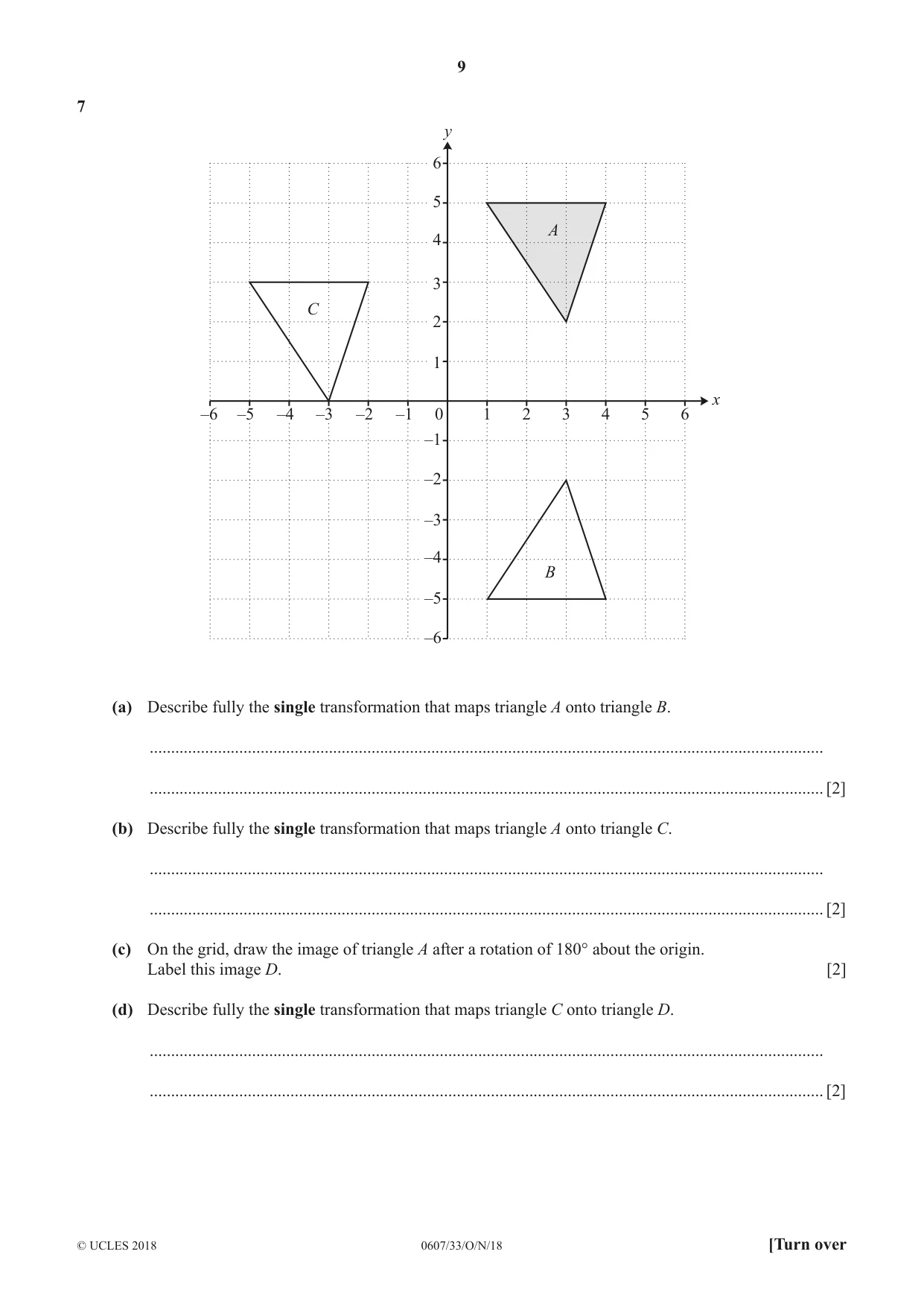 Cambridge IGCSE Mathematics - International 0607 2018 Oct/Nov Paper 3 · Variant 3 question paper, page 9 of 16