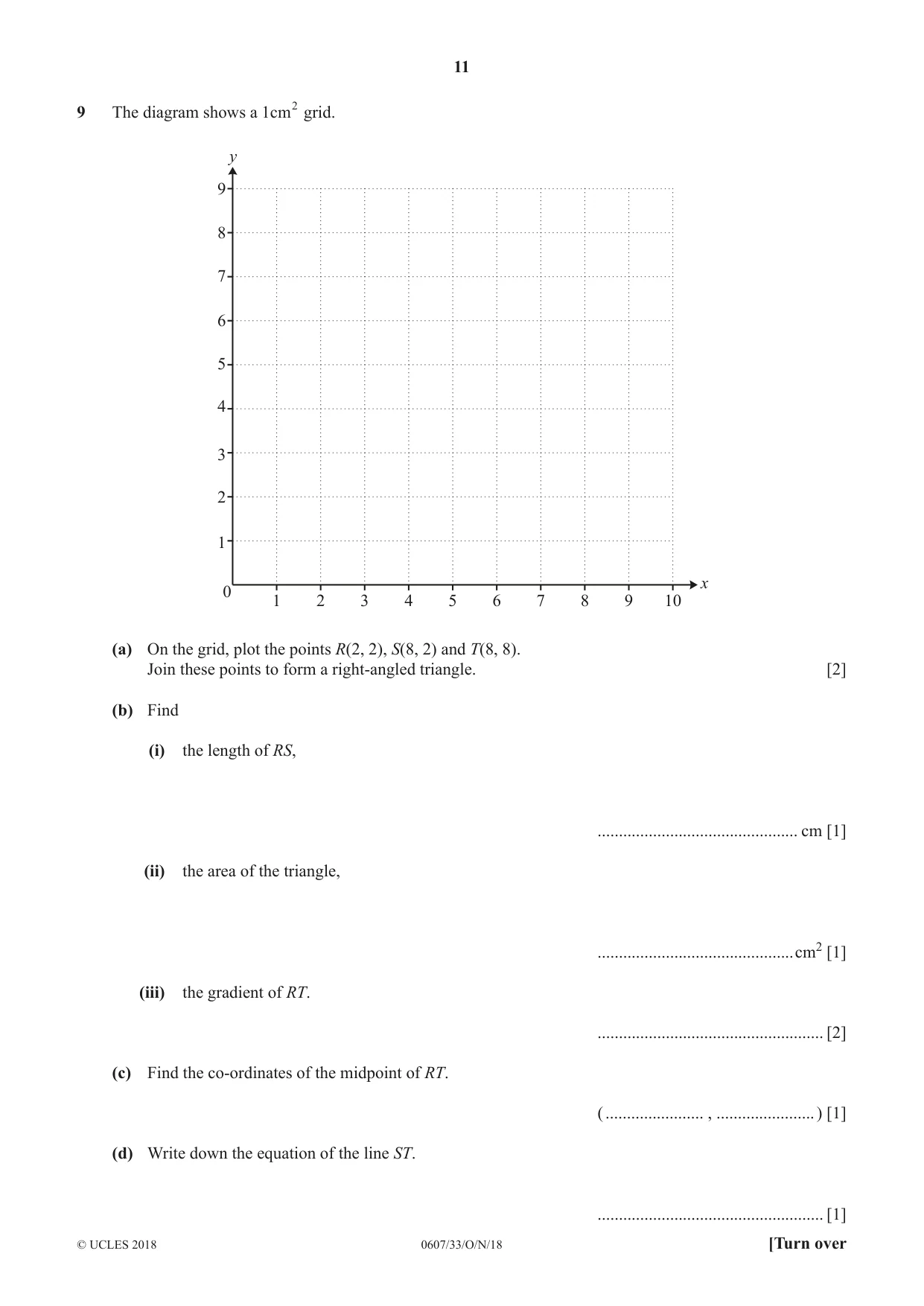 Cambridge IGCSE Mathematics - International 0607 2018 Oct/Nov Paper 3 · Variant 3 question paper, page 11 of 16