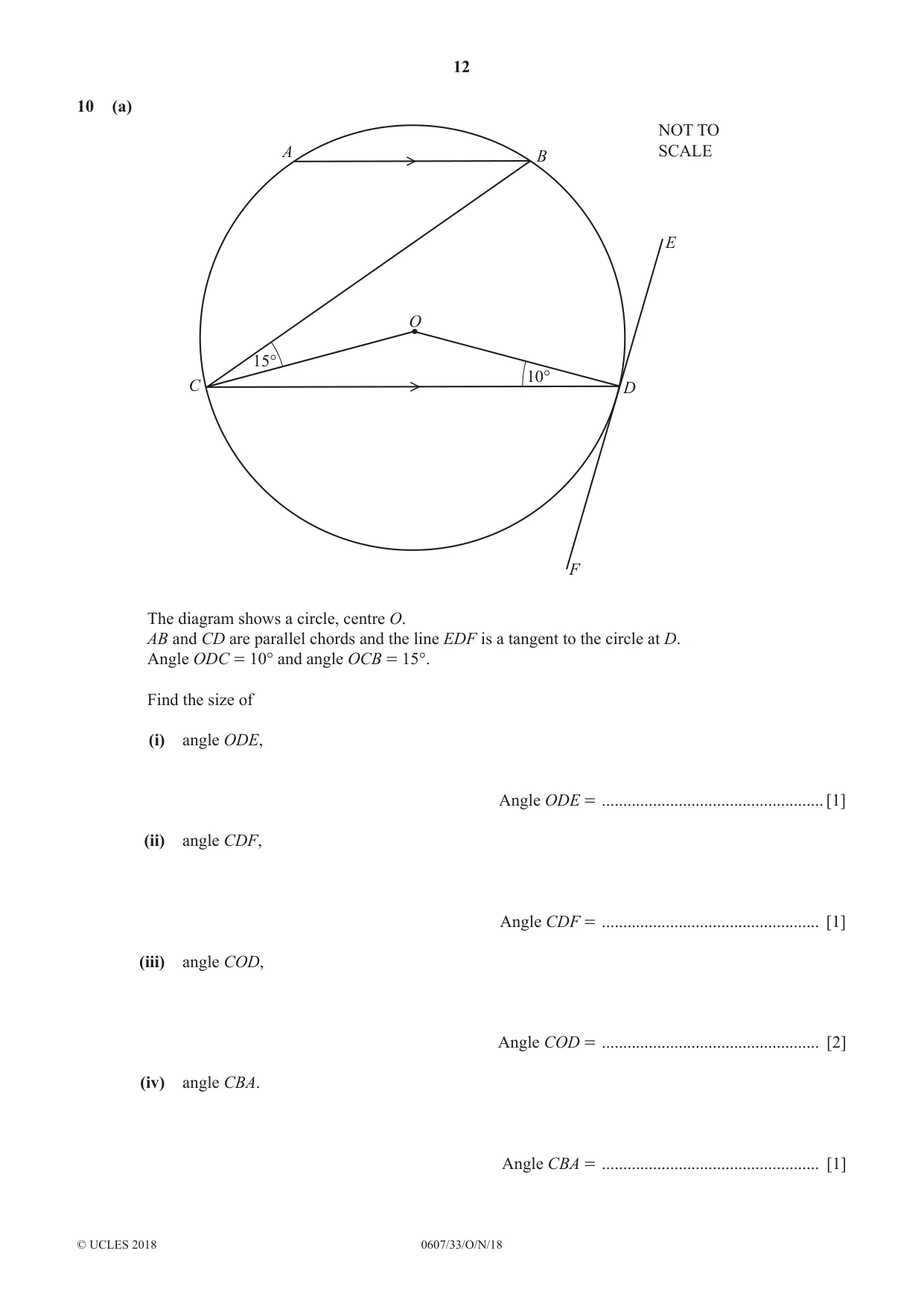 Cambridge IGCSE Mathematics - International 0607 2018 Oct/Nov Paper 3 · Variant 3 question paper, page 12 of 16