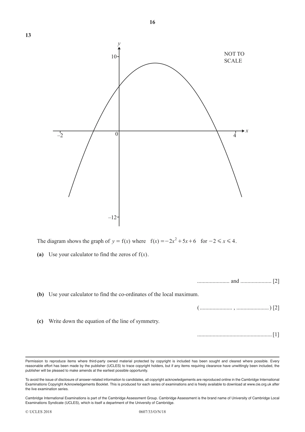 Cambridge IGCSE Mathematics - International 0607 2018 Oct/Nov Paper 3 · Variant 3 question paper, page 16 of 16