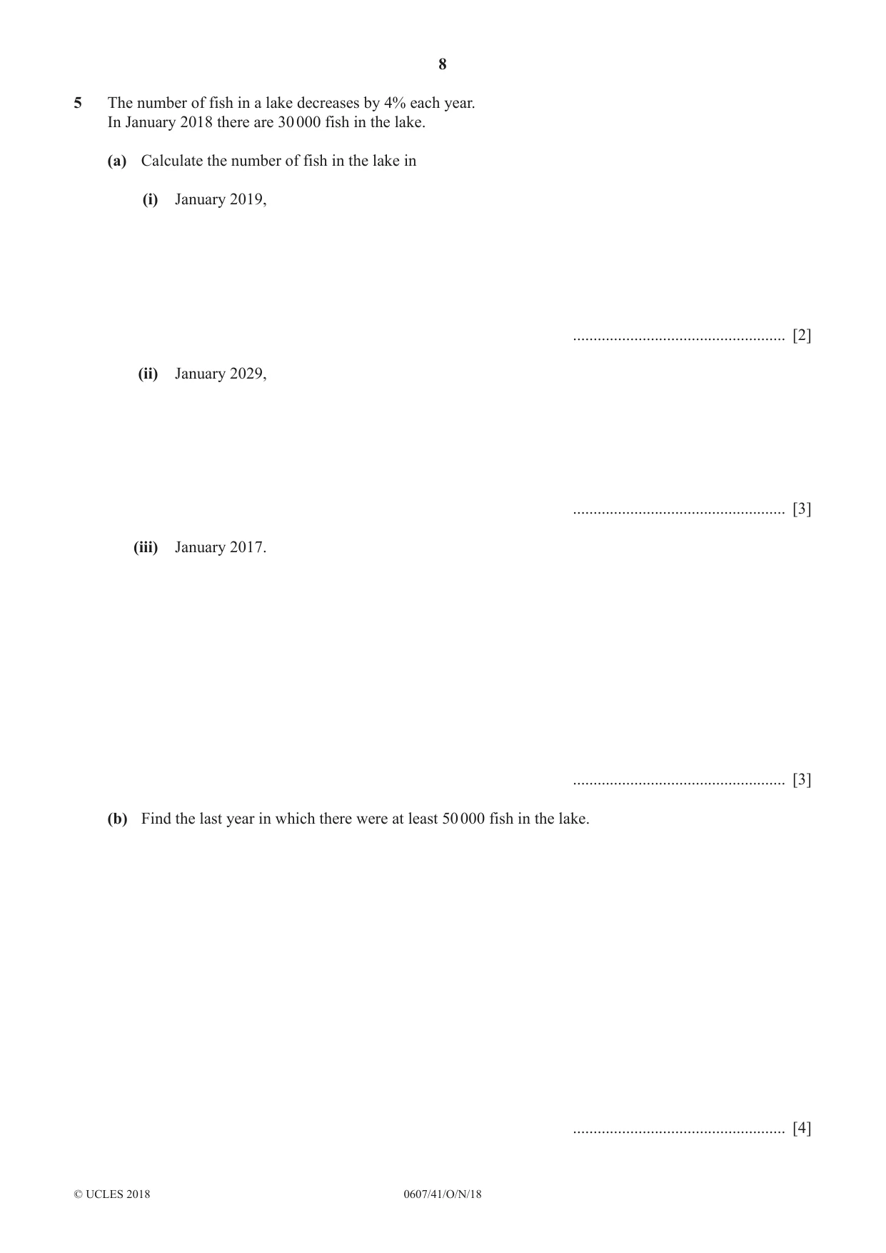 Cambridge IGCSE Mathematics - International 0607 2018 Oct/Nov Paper 4 · Variant 1 question paper, page 8 of 16