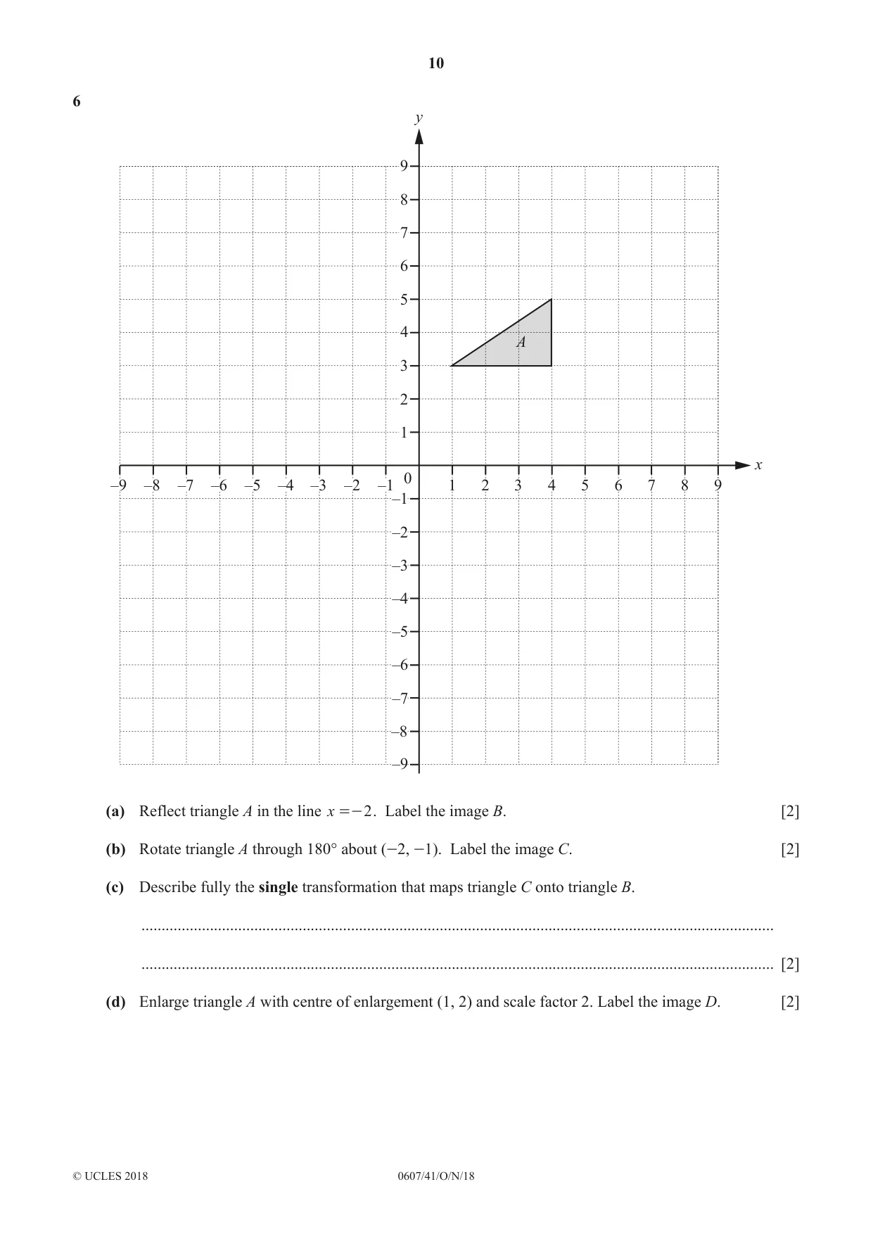 Cambridge IGCSE Mathematics - International 0607 2018 Oct/Nov Paper 4 · Variant 1 question paper, page 10 of 16