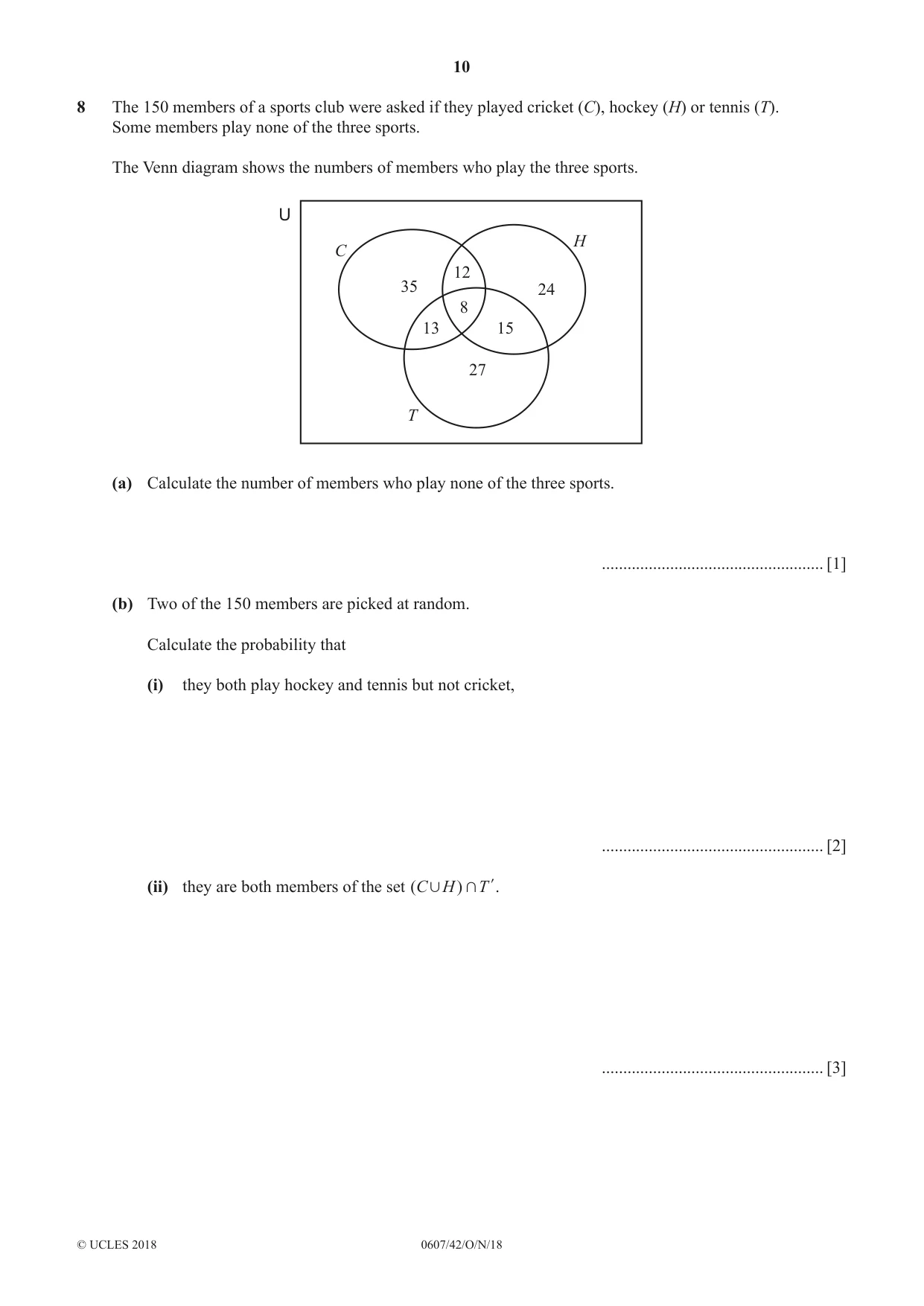 Cambridge IGCSE Mathematics - International 0607 2018 Oct/Nov Paper 4 · Variant 2 question paper, page 10 of 20