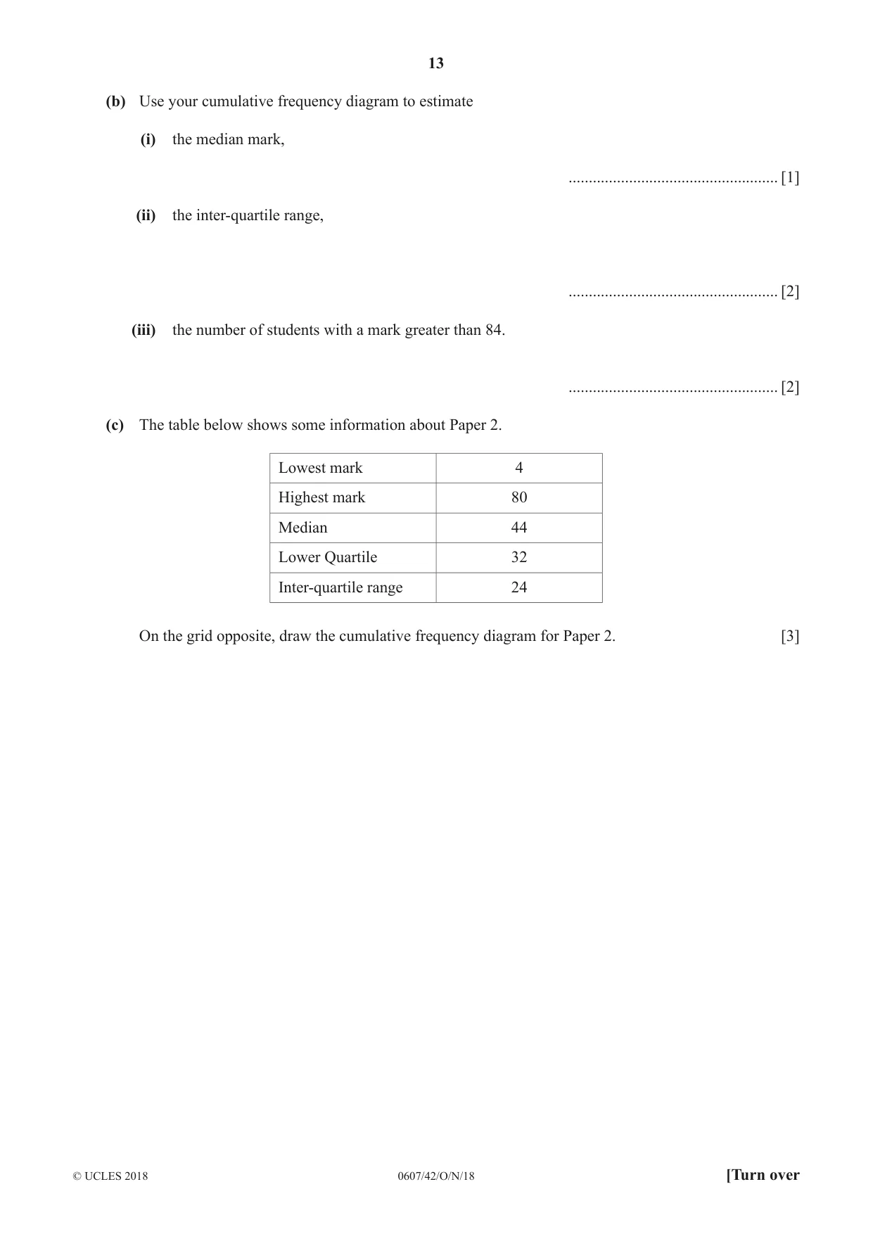Cambridge IGCSE Mathematics - International 0607 2018 Oct/Nov Paper 4 · Variant 2 question paper, page 13 of 20