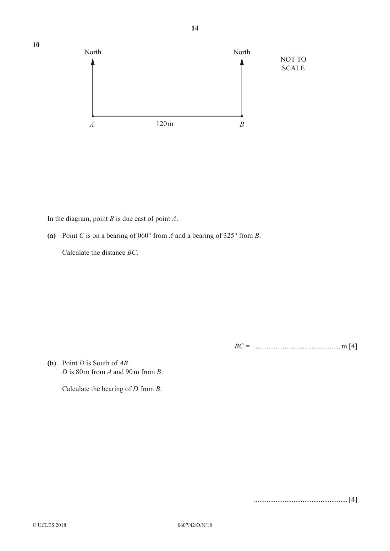 Cambridge IGCSE Mathematics - International 0607 2018 Oct/Nov Paper 4 · Variant 2 question paper, page 14 of 20