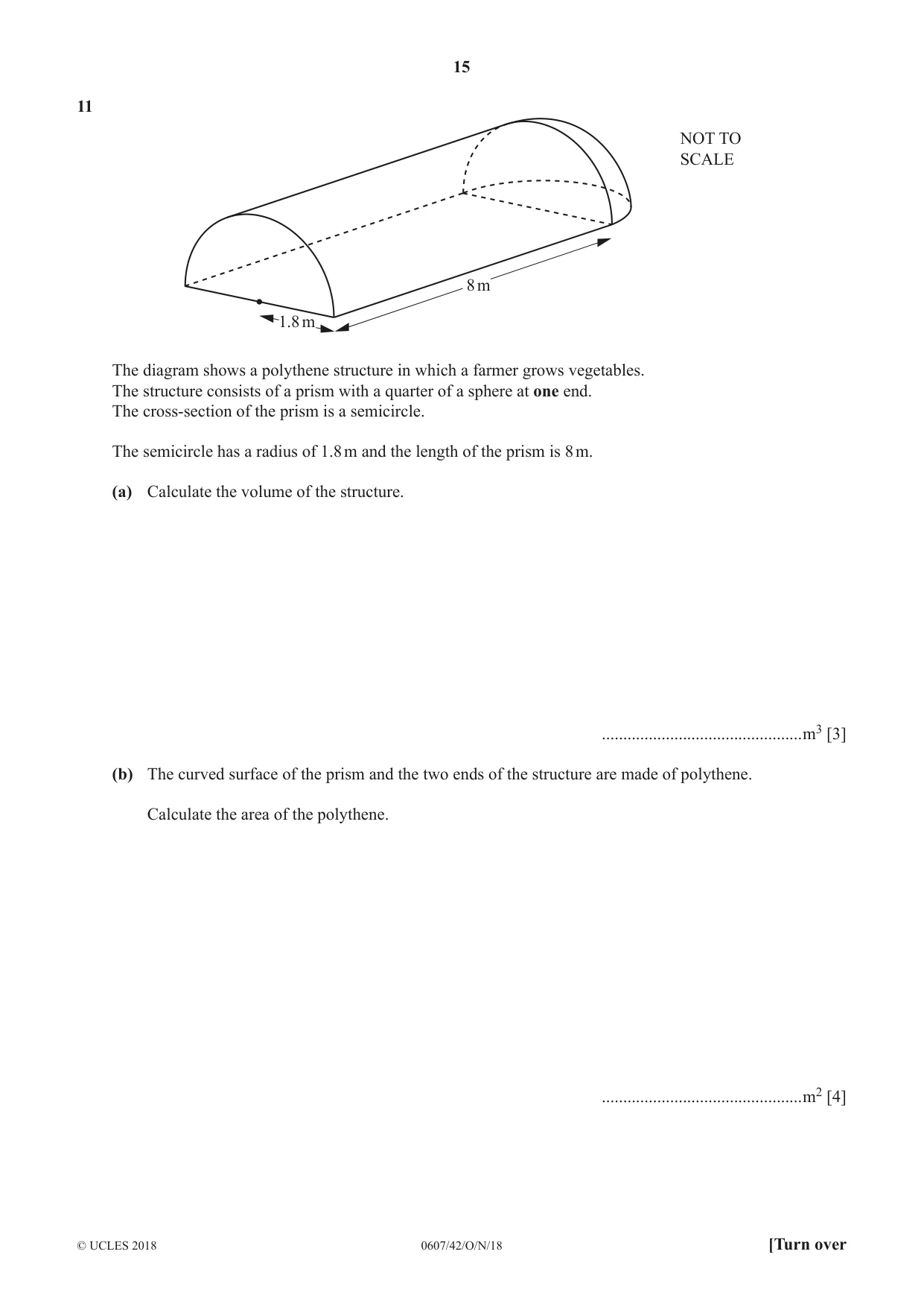 Cambridge IGCSE Mathematics - International 0607 2018 Oct/Nov Paper 4 · Variant 2 question paper, page 15 of 20