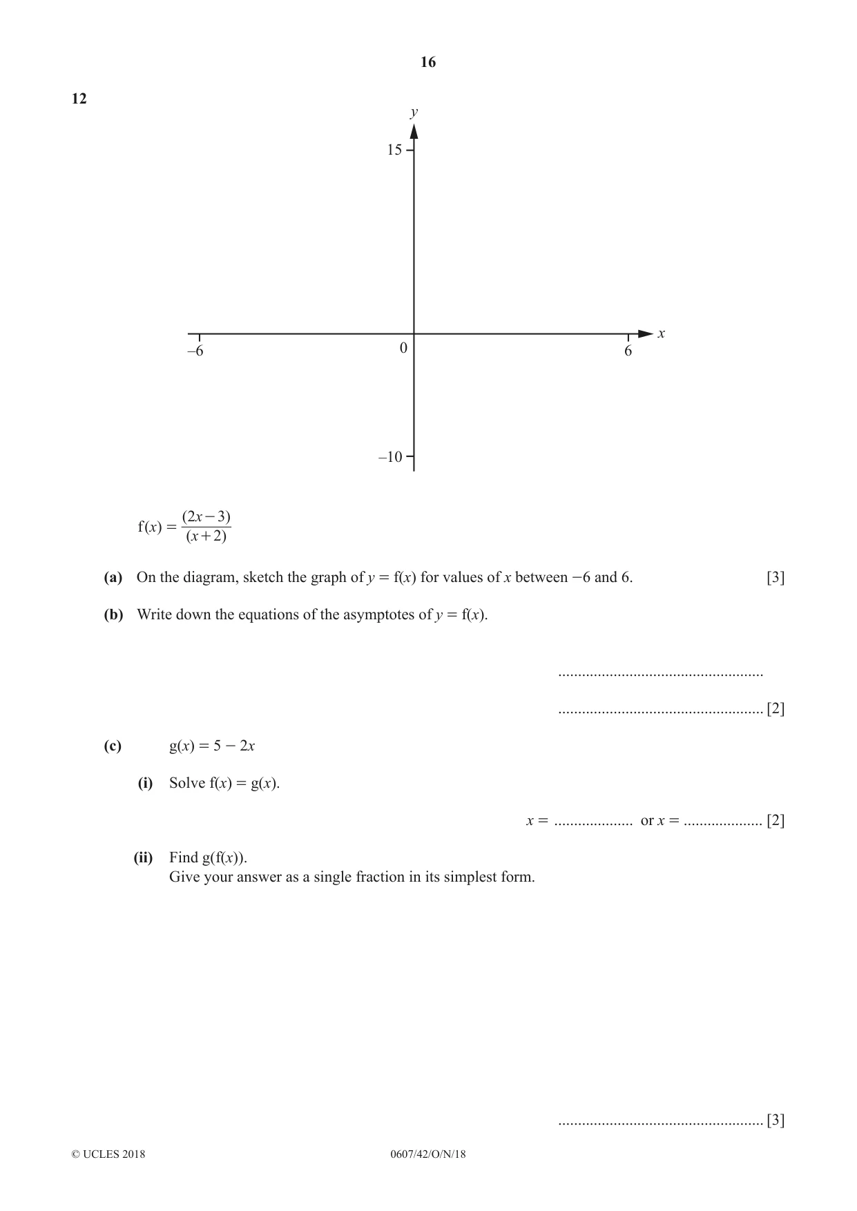 Cambridge IGCSE Mathematics - International 0607 2018 Oct/Nov Paper 4 · Variant 2 question paper, page 16 of 20