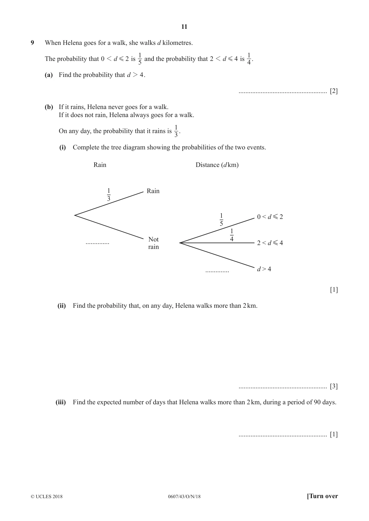 Cambridge IGCSE Mathematics - International 0607 2018 Oct/Nov Paper 4 · Variant 3 question paper, page 11 of 16