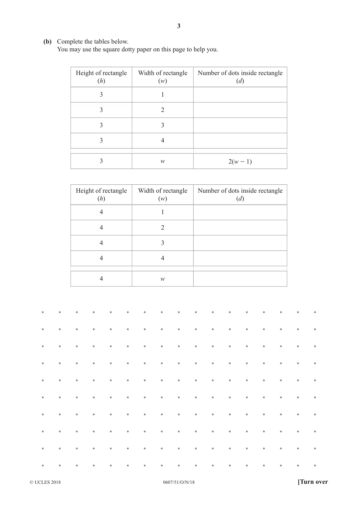 Cambridge IGCSE Mathematics - International 0607 2018 Oct/Nov Paper 5 · Variant 1 question paper, page 3 of 8