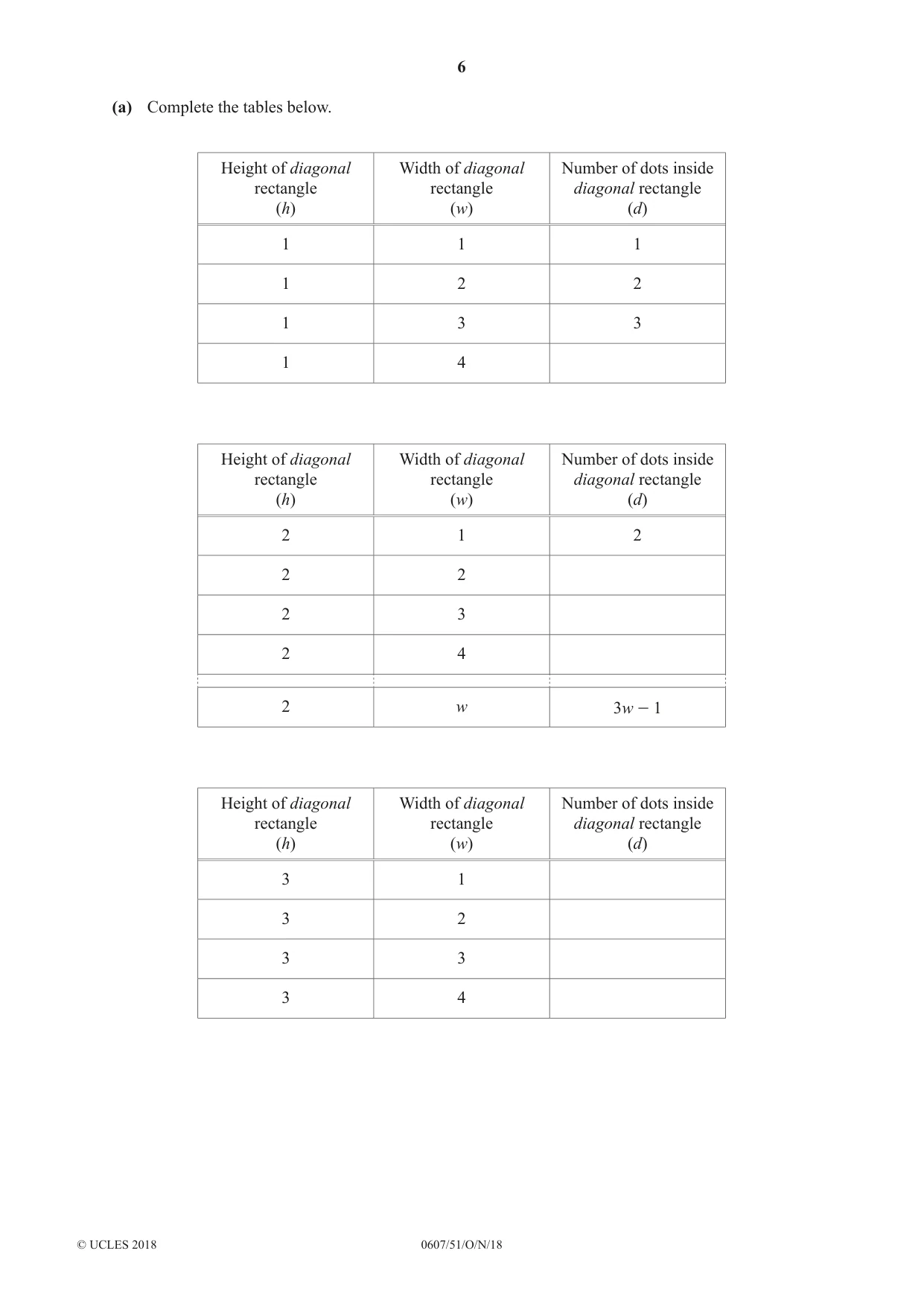 Cambridge IGCSE Mathematics - International 0607 2018 Oct/Nov Paper 5 · Variant 1 question paper, page 6 of 8