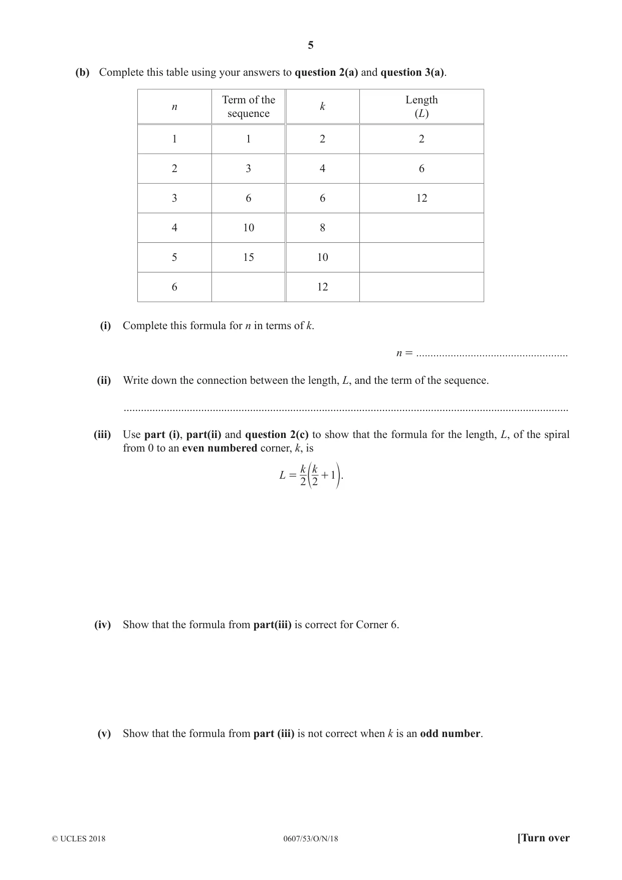 Cambridge IGCSE Mathematics - International 0607 2018 Oct/Nov Paper 5 · Variant 3 question paper, page 5 of 8