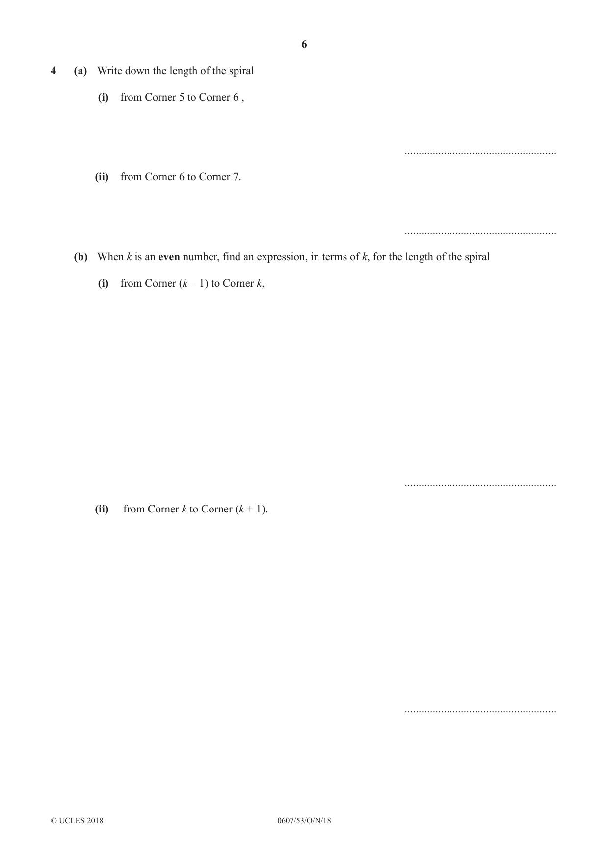 Cambridge IGCSE Mathematics - International 0607 2018 Oct/Nov Paper 5 · Variant 3 question paper, page 6 of 8