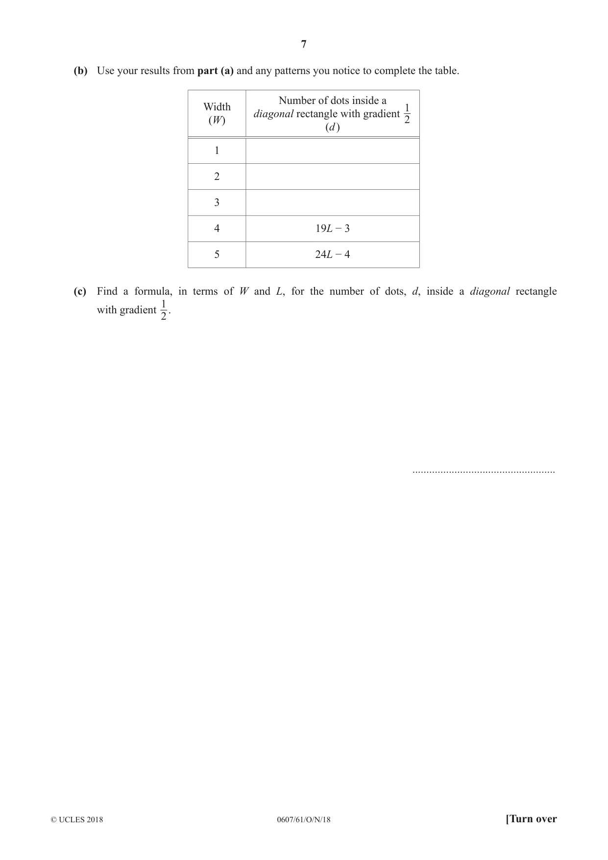 Cambridge IGCSE Mathematics - International 0607 2018 Oct/Nov Paper 6 · Variant 1 question paper, page 7 of 16