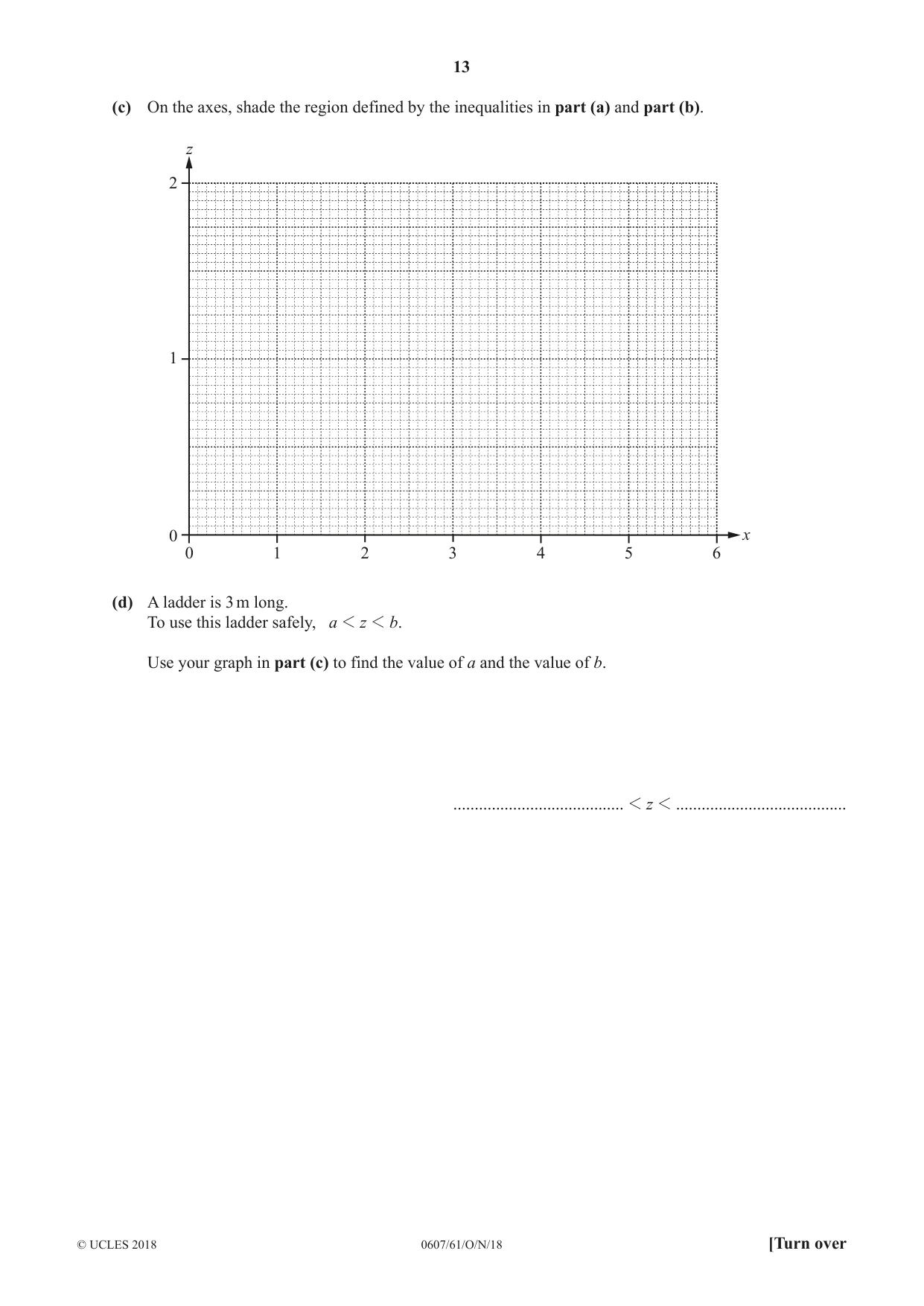 Cambridge IGCSE Mathematics - International 0607 2018 Oct/Nov Paper 6 · Variant 1 question paper, page 13 of 16
