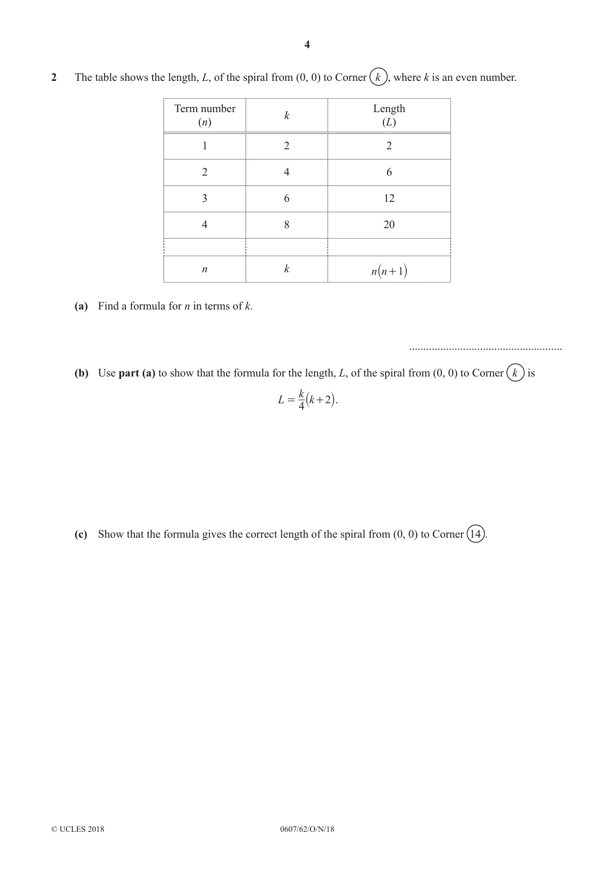 Cambridge IGCSE Mathematics - International 0607 2018 Oct/Nov Paper 6 · Variant 2 question paper, page 4 of 16
