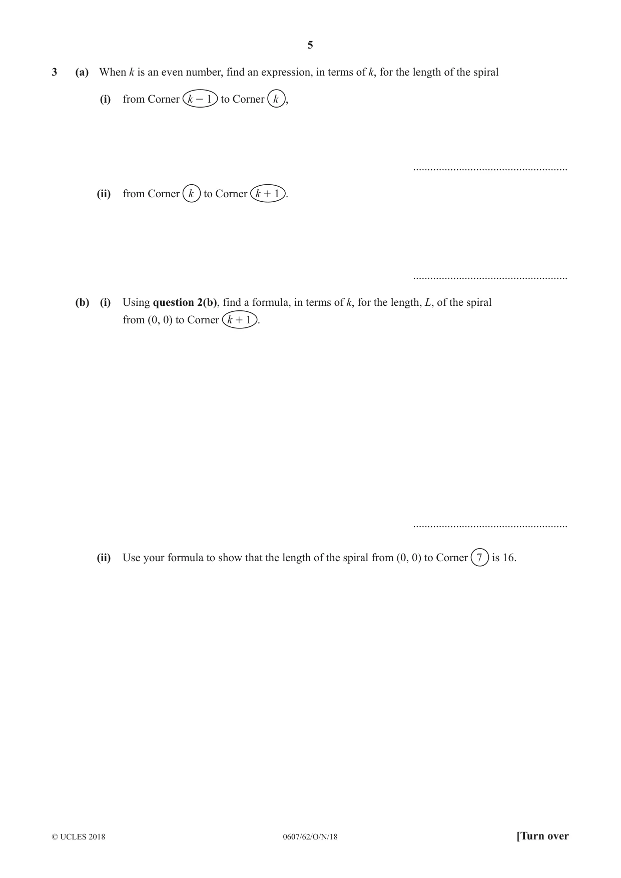 Cambridge IGCSE Mathematics - International 0607 2018 Oct/Nov Paper 6 · Variant 2 question paper, page 5 of 16