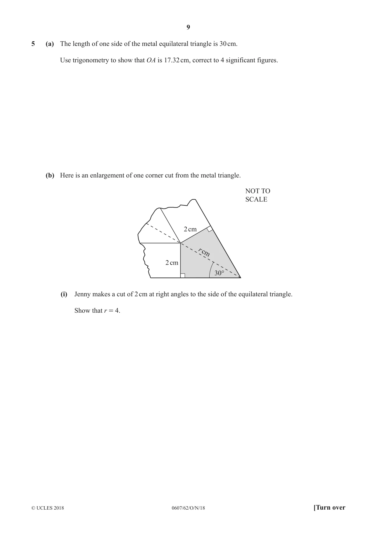 Cambridge IGCSE Mathematics - International 0607 2018 Oct/Nov Paper 6 · Variant 2 question paper, page 9 of 16