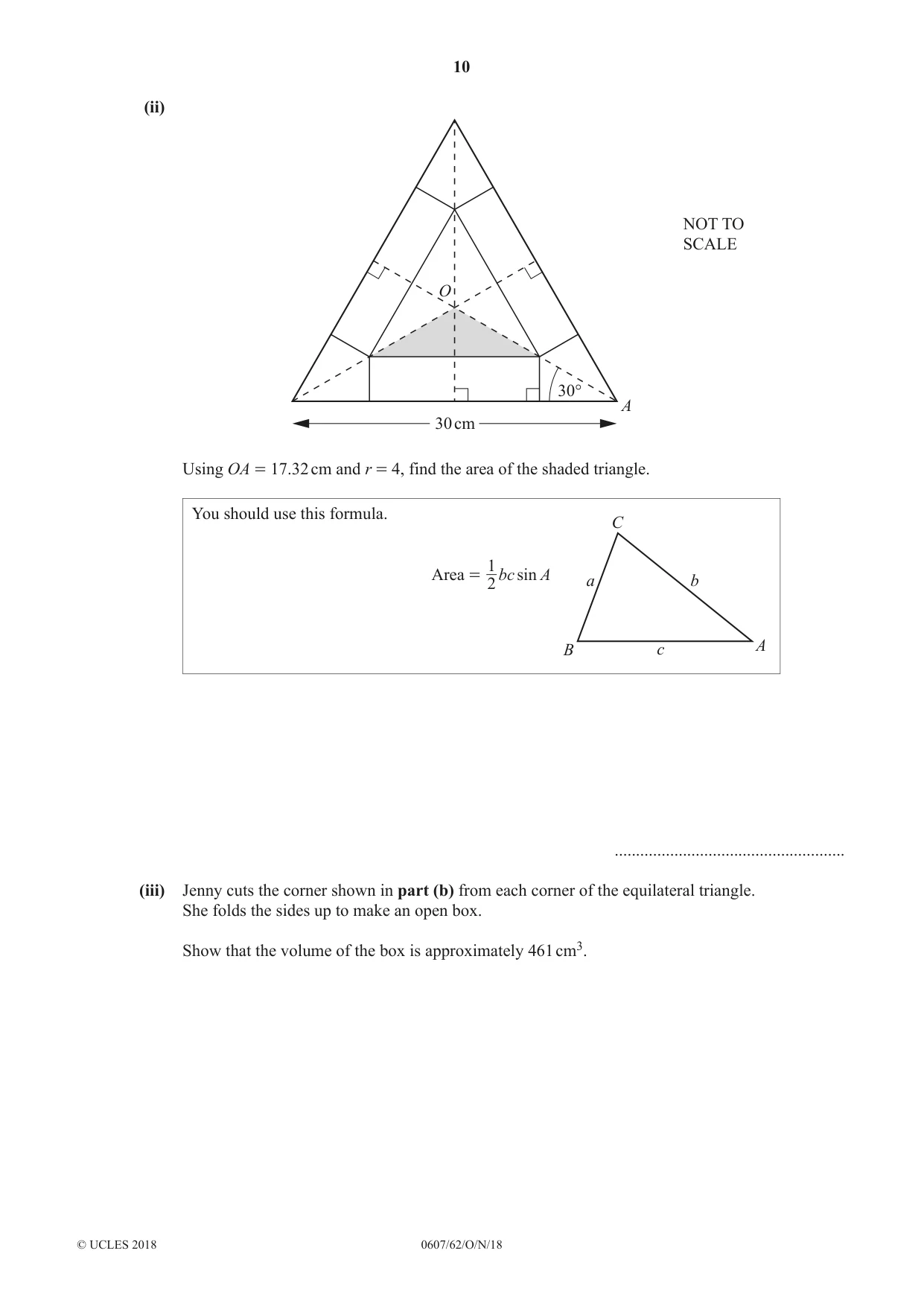 Cambridge IGCSE Mathematics - International 0607 2018 Oct/Nov Paper 6 · Variant 2 question paper, page 10 of 16