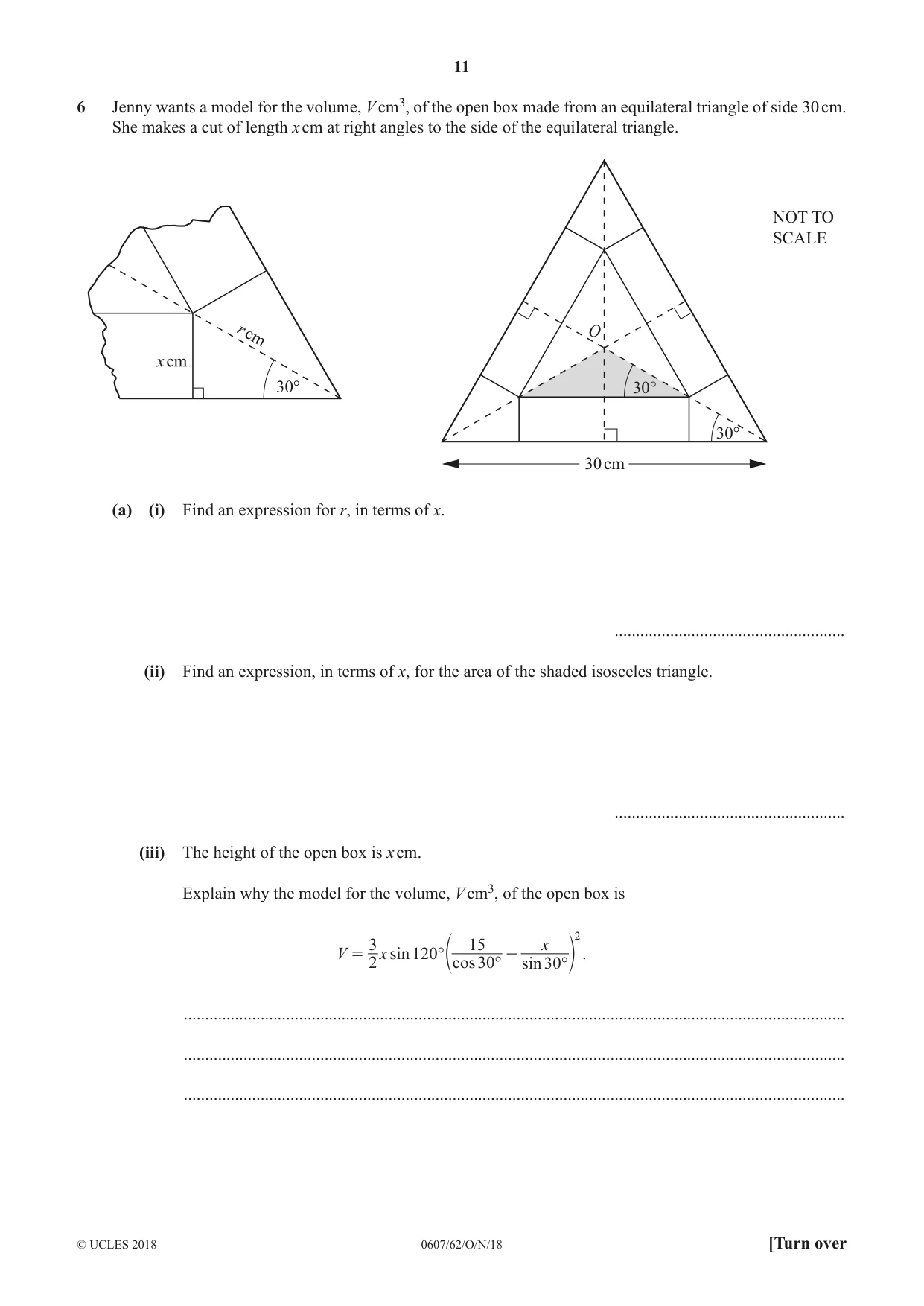 Cambridge IGCSE Mathematics - International 0607 2018 Oct/Nov Paper 6 · Variant 2 question paper, page 11 of 16